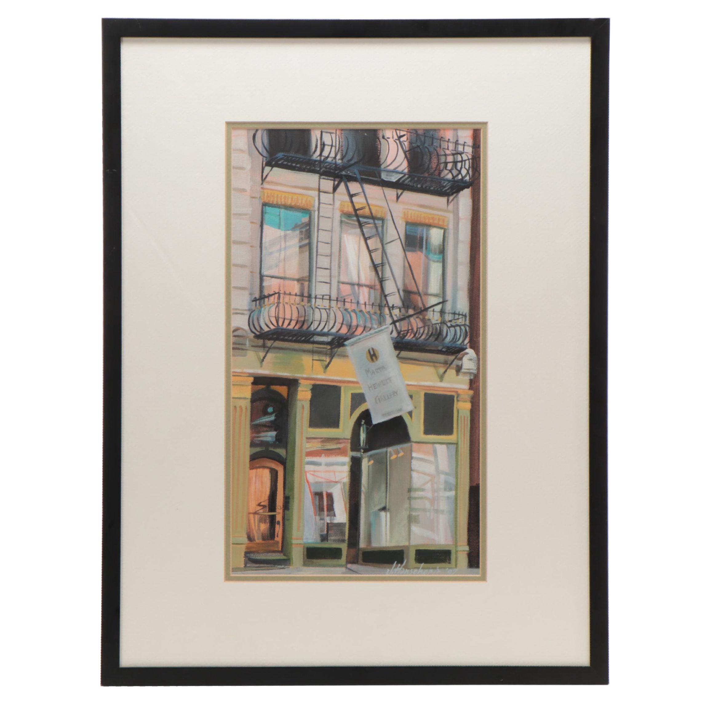 Joanne Honschopp Acrylic Painting "M. Hewett Gallery - Main St.," 1997