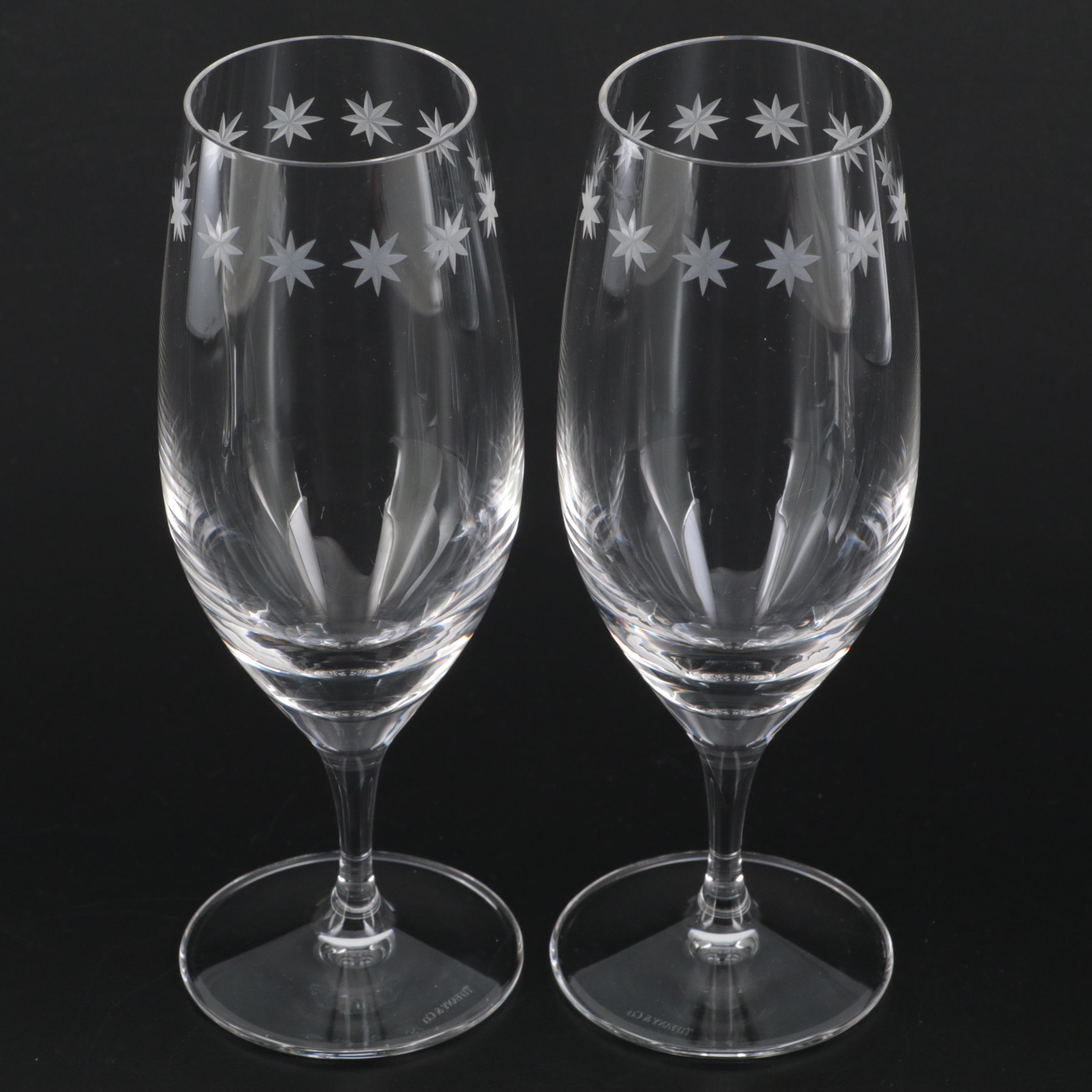 Pair of Tiffany & Co. Cut Crystal Iced Tea Glasses