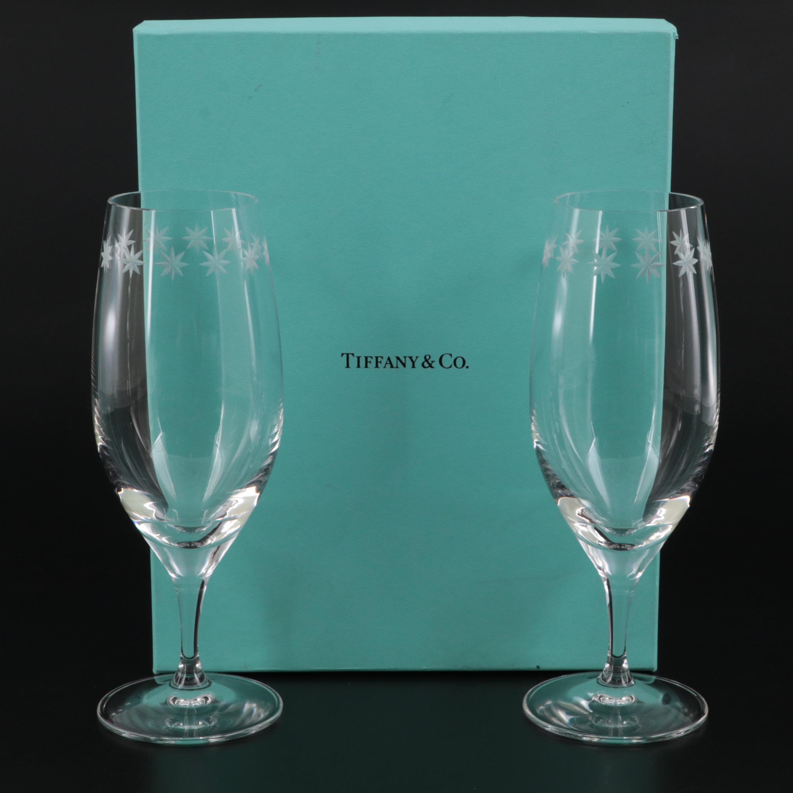 Pair of Tiffany & Co. Cut Crystal Iced Tea Glasses