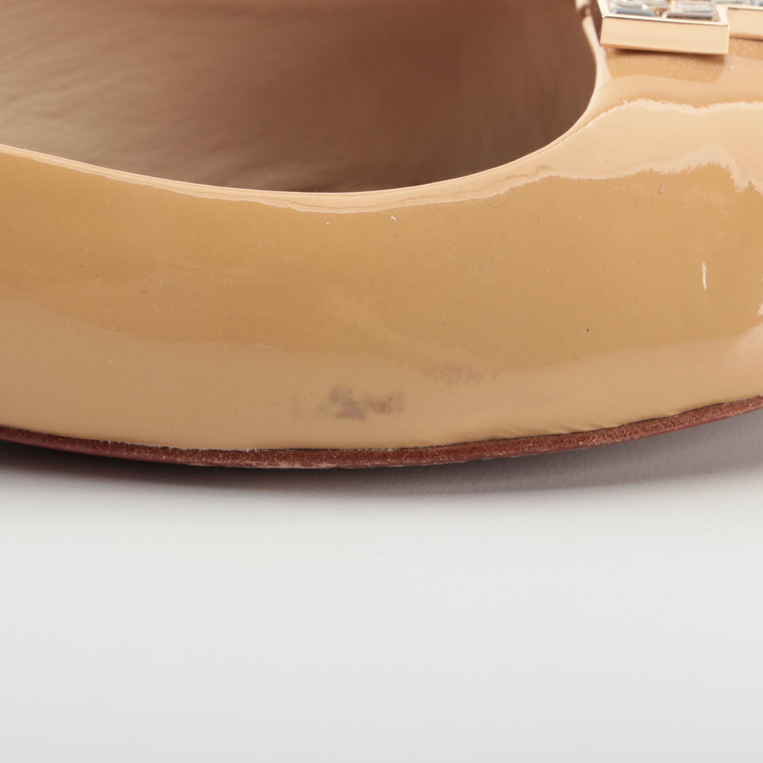Tory Burch Flats in Patent Leather with Crystal Embellishment