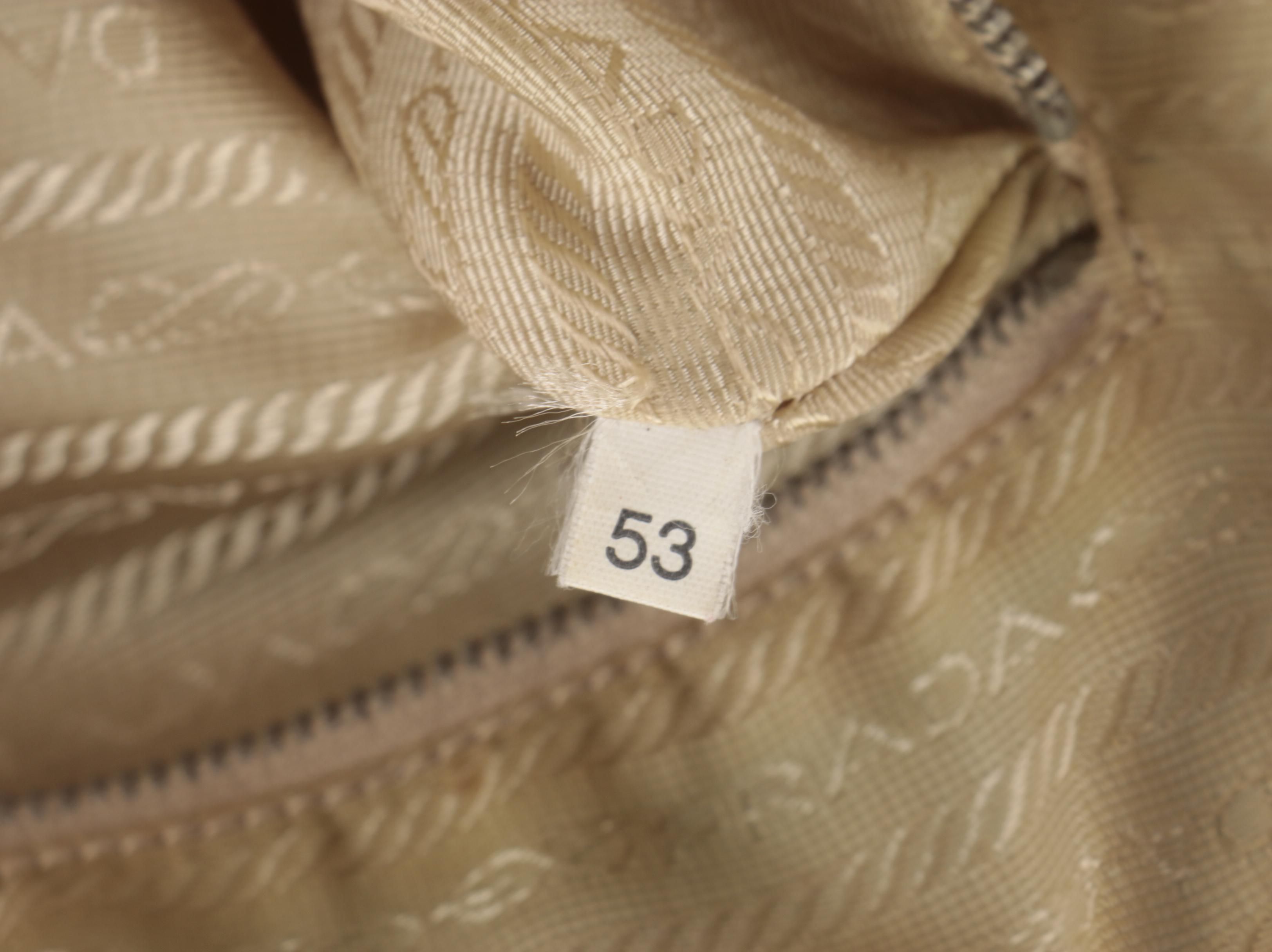 Prada Domed Bauletto Handbag in Canapa Canvas and Dark Tan Cinghiale Leather