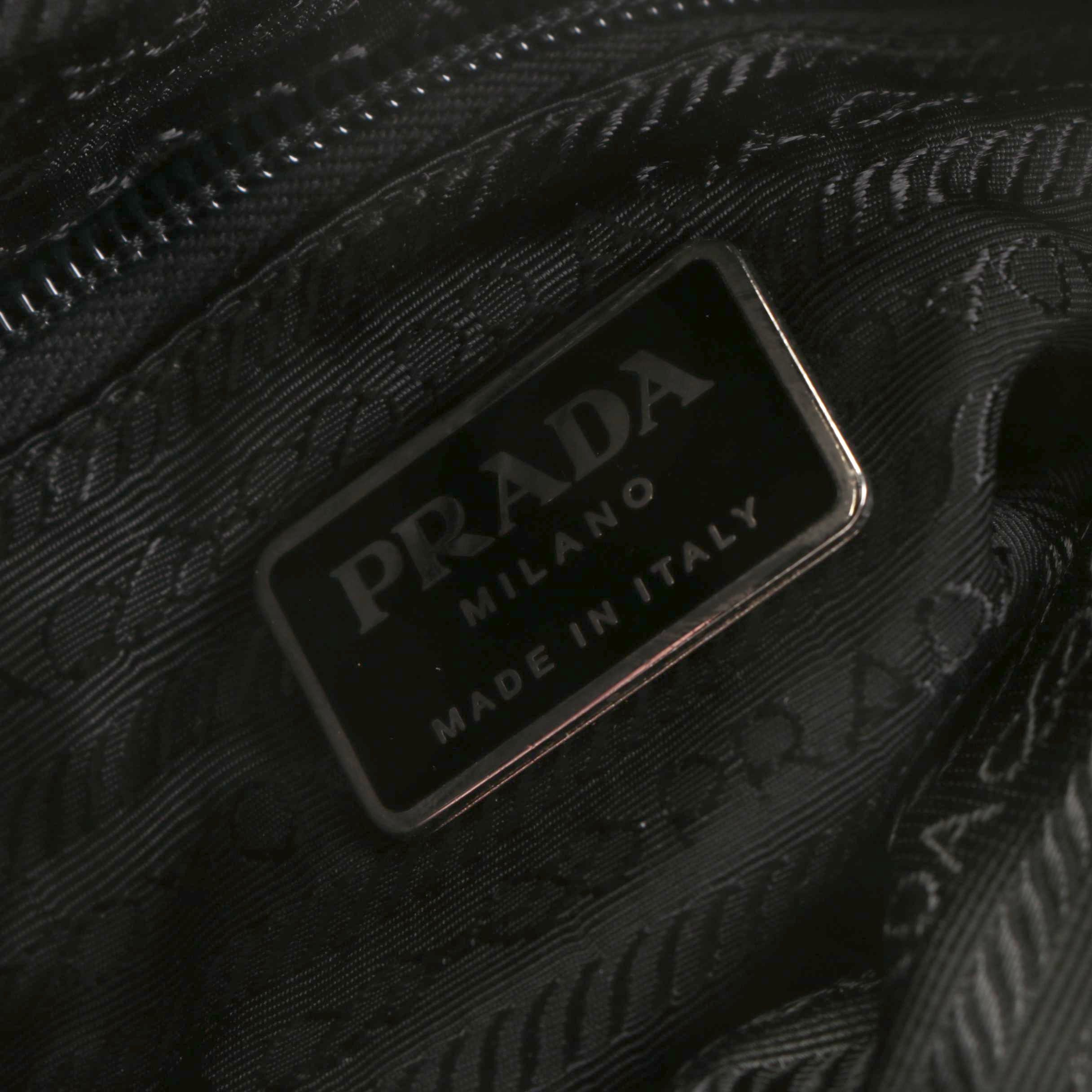 Prada Black Nylon and Leather Tote Bag