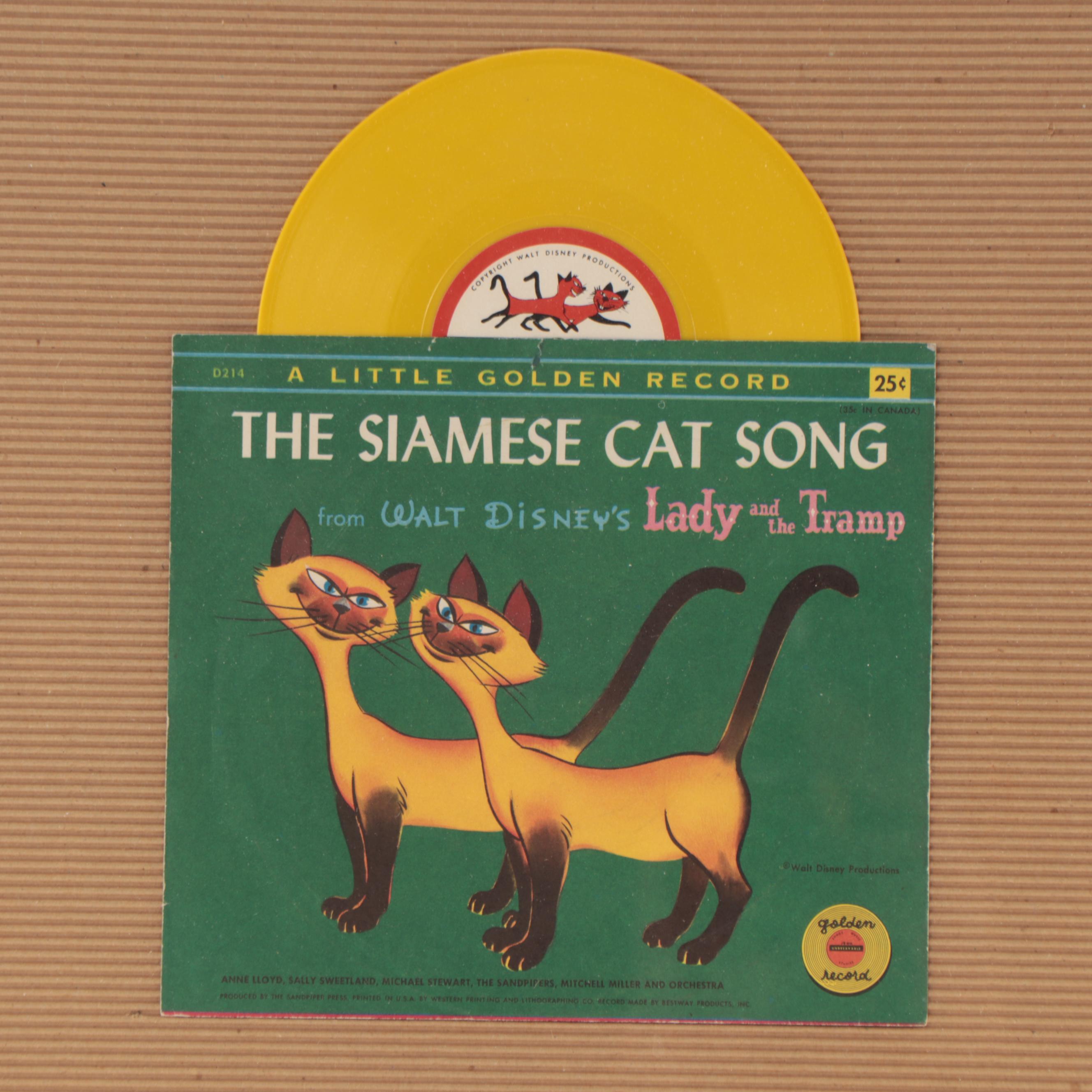 Little Golden Record "The Siamese Cat Song" from "Lady and the Tramp," 1955