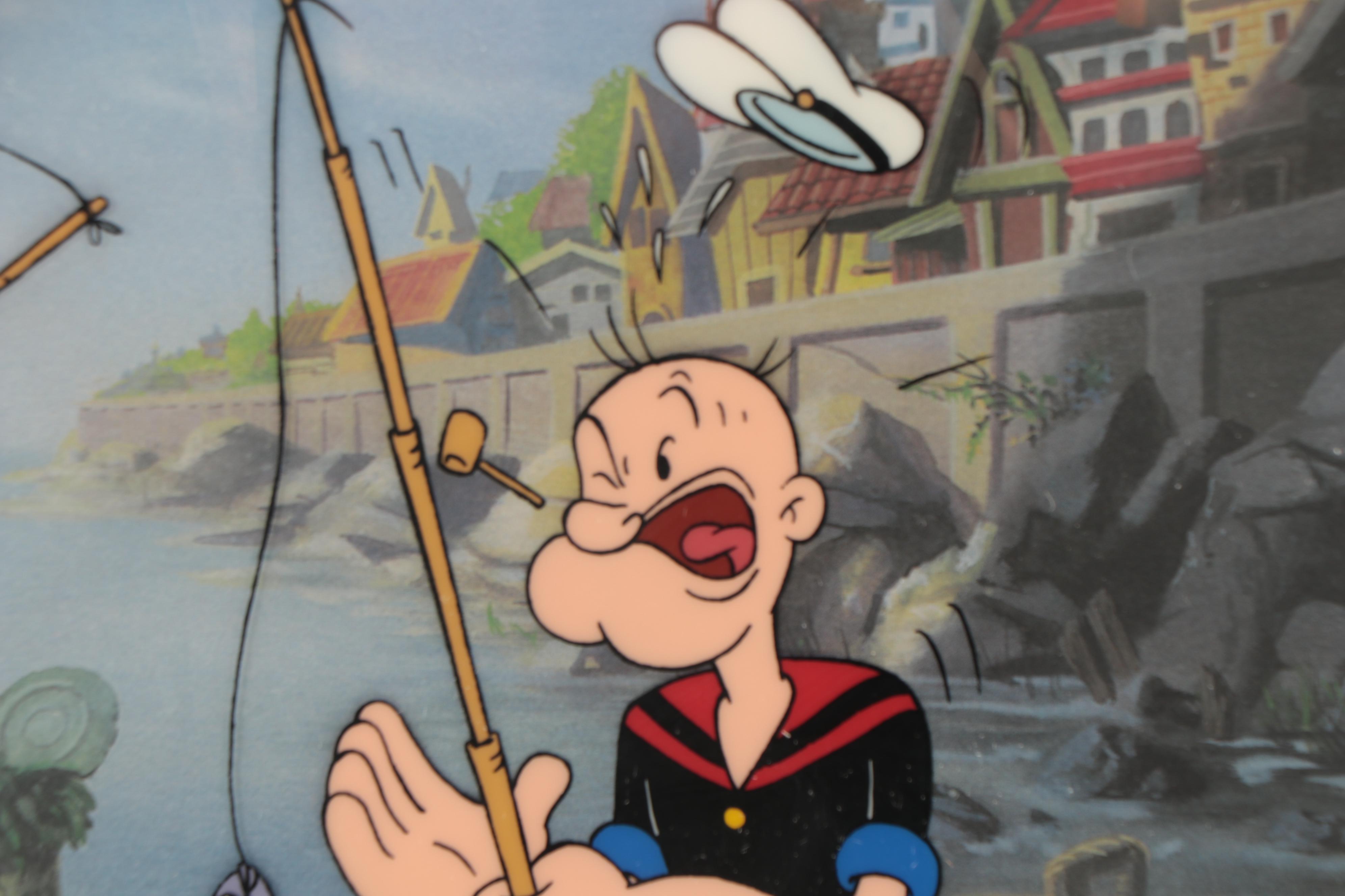 Myron Waldman Signed King Features Hand-Painted Animation Cel "The Big One"