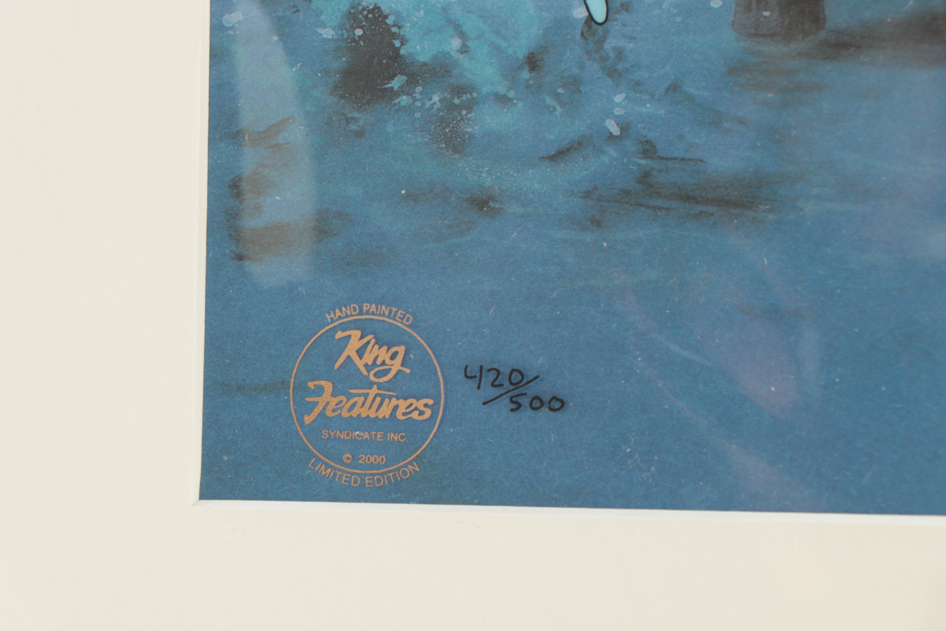 Myron Waldman Signed King Features Hand-Painted Animation Cel "The Big One"