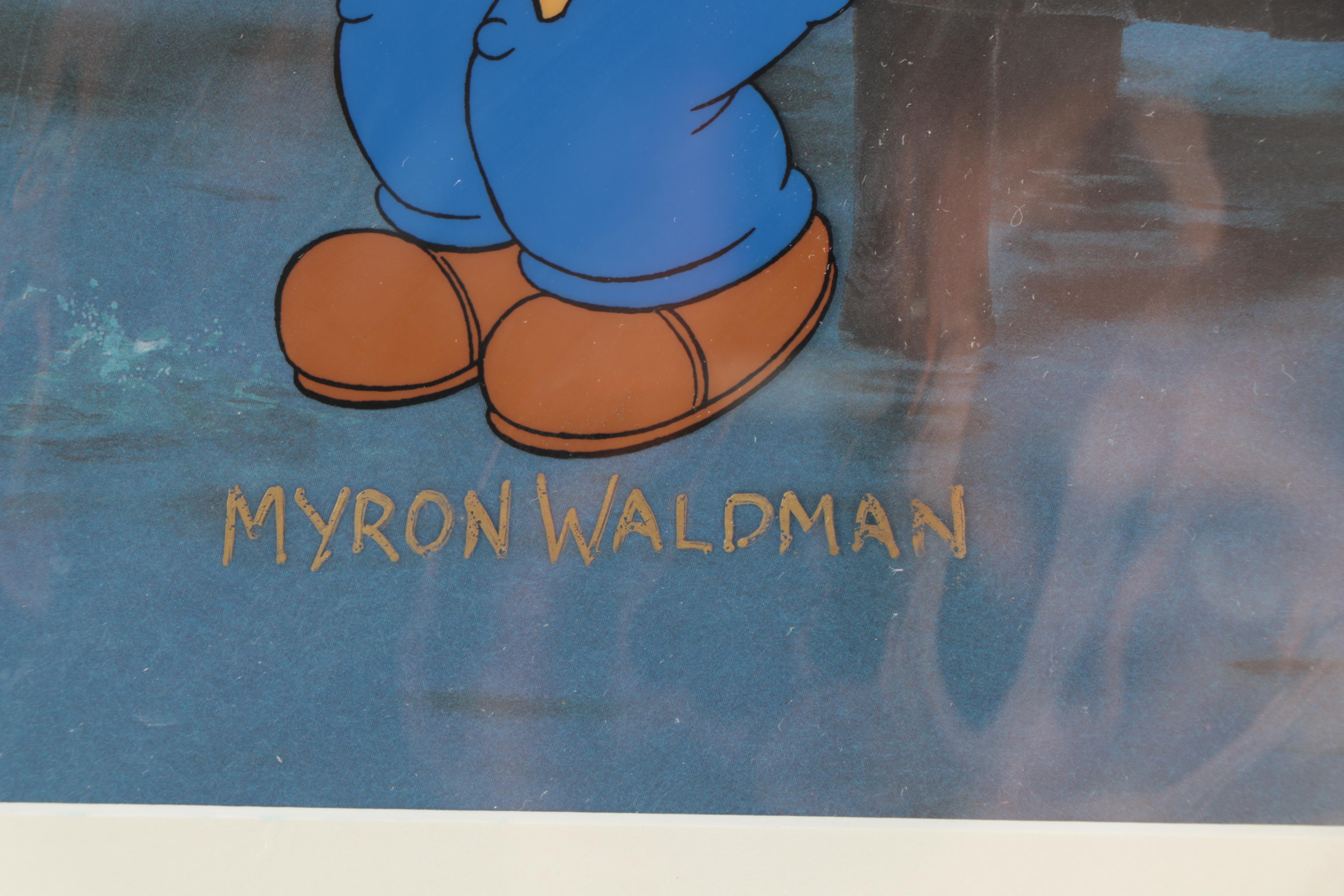 Myron Waldman Signed King Features Hand-Painted Animation Cel "The Big One"