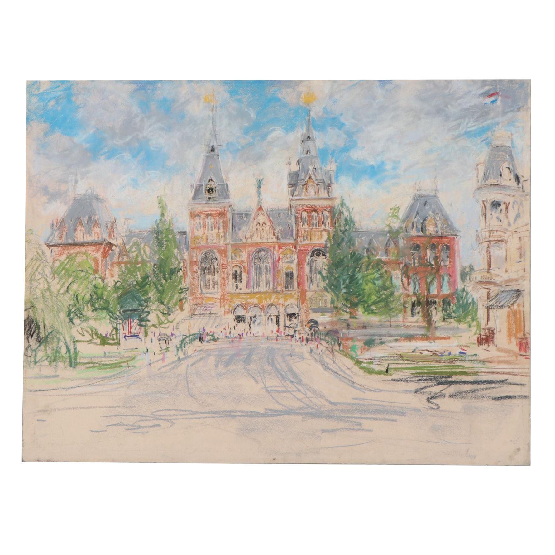 Kamil Kubik Architectural Landscape Pastel Drawing