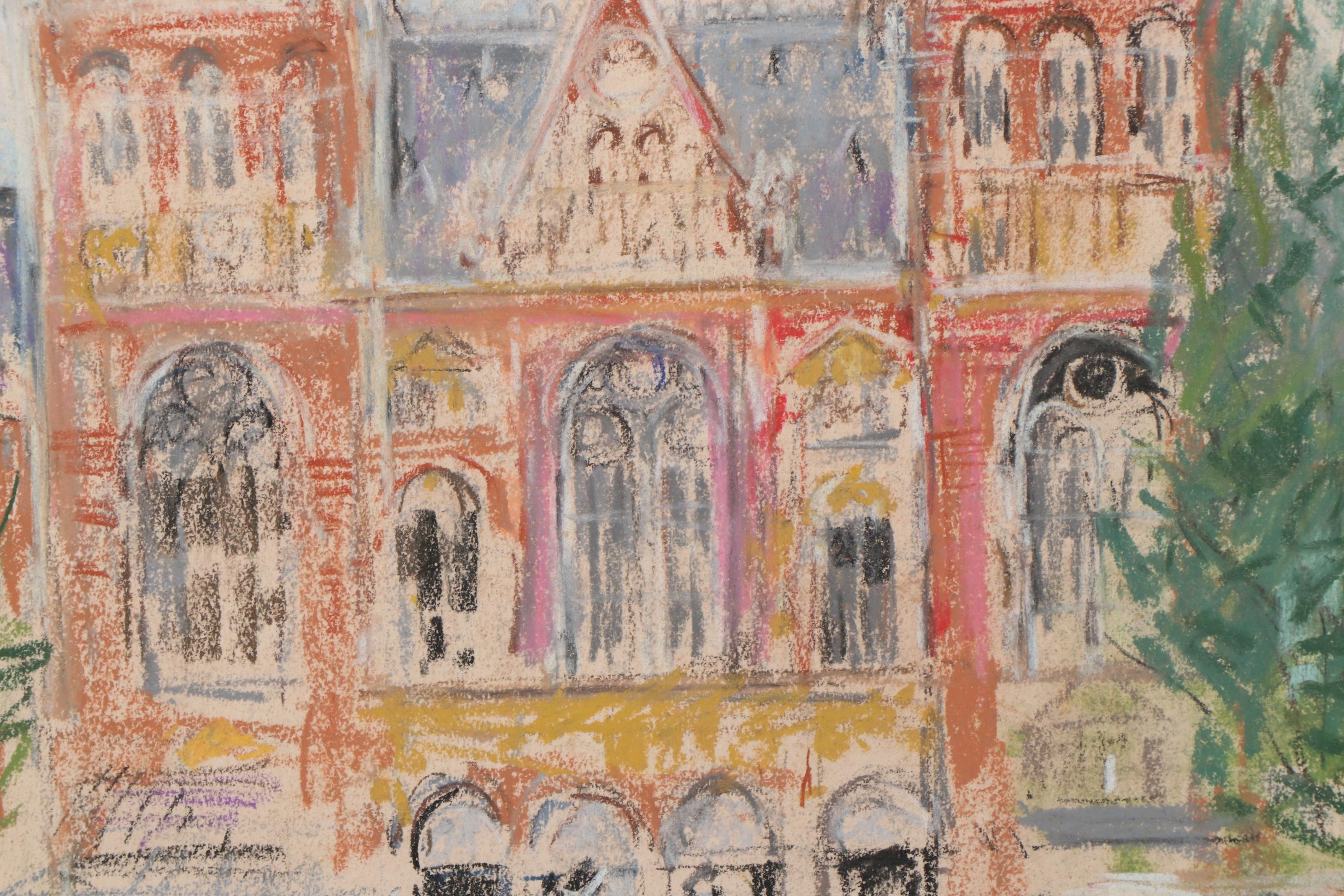 Kamil Kubik Architectural Landscape Pastel Drawing