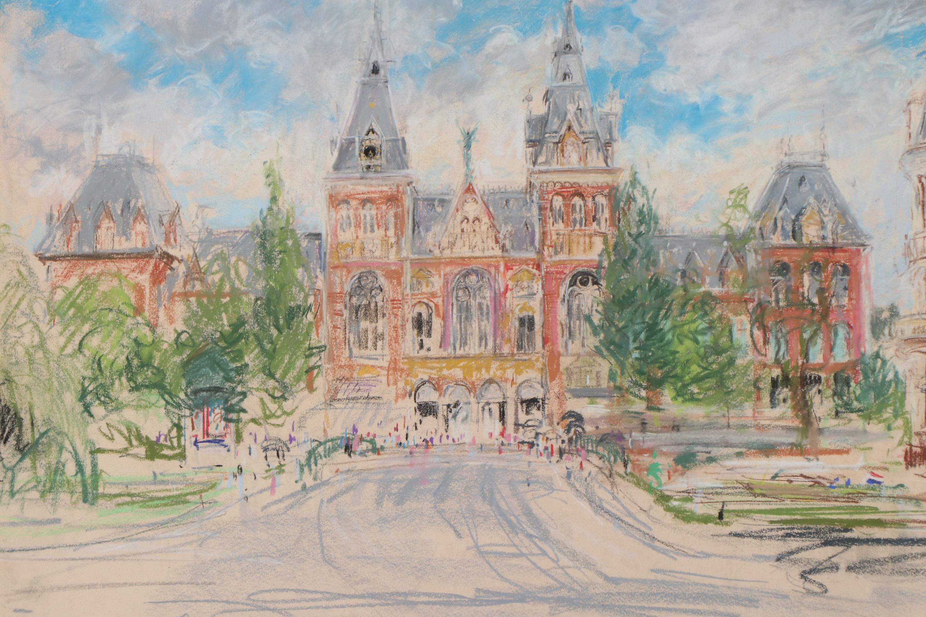 Kamil Kubik Architectural Landscape Pastel Drawing