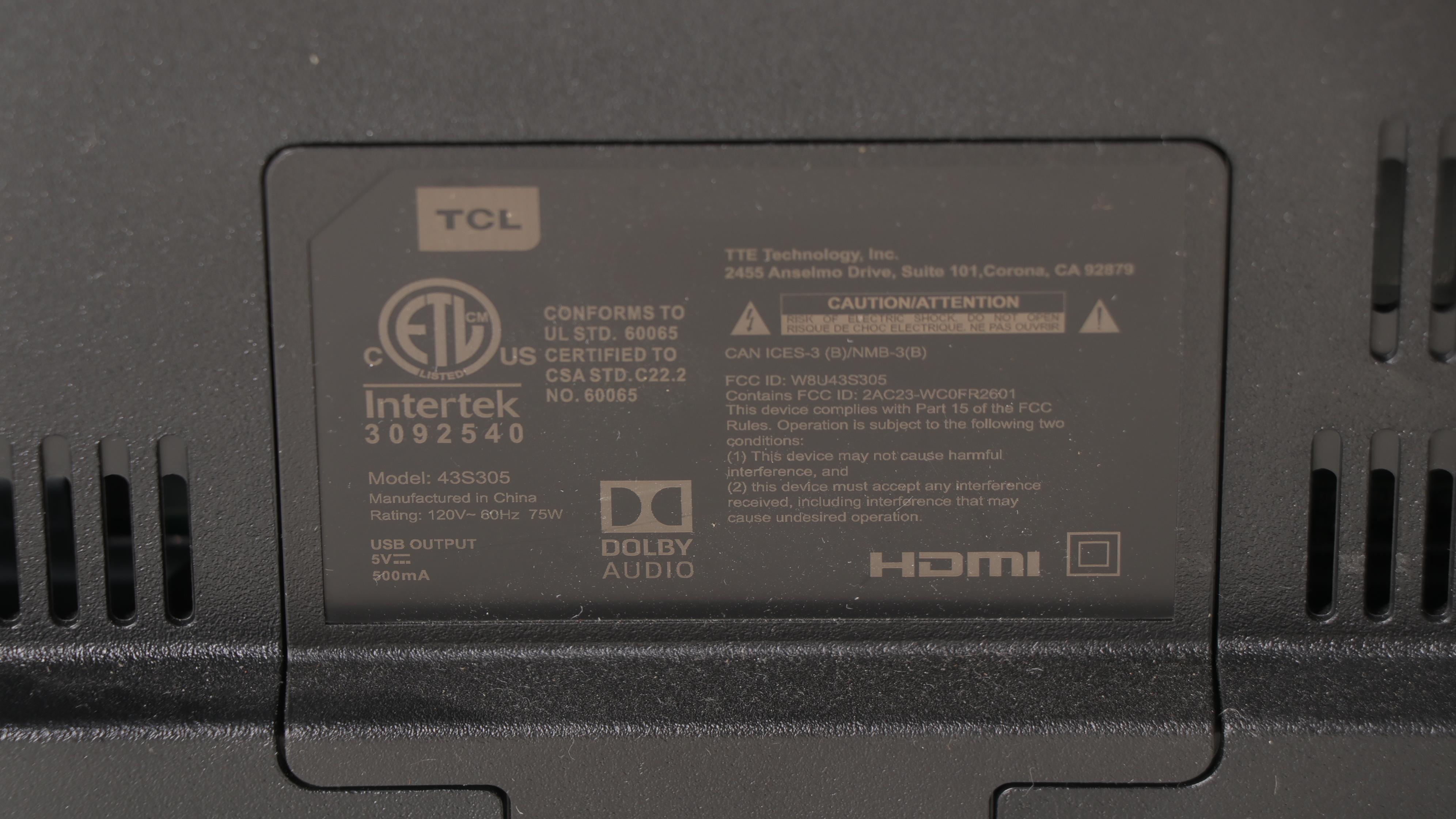 TCL 43” Class 3-Series FHD LED Roku Smart TV, 2017