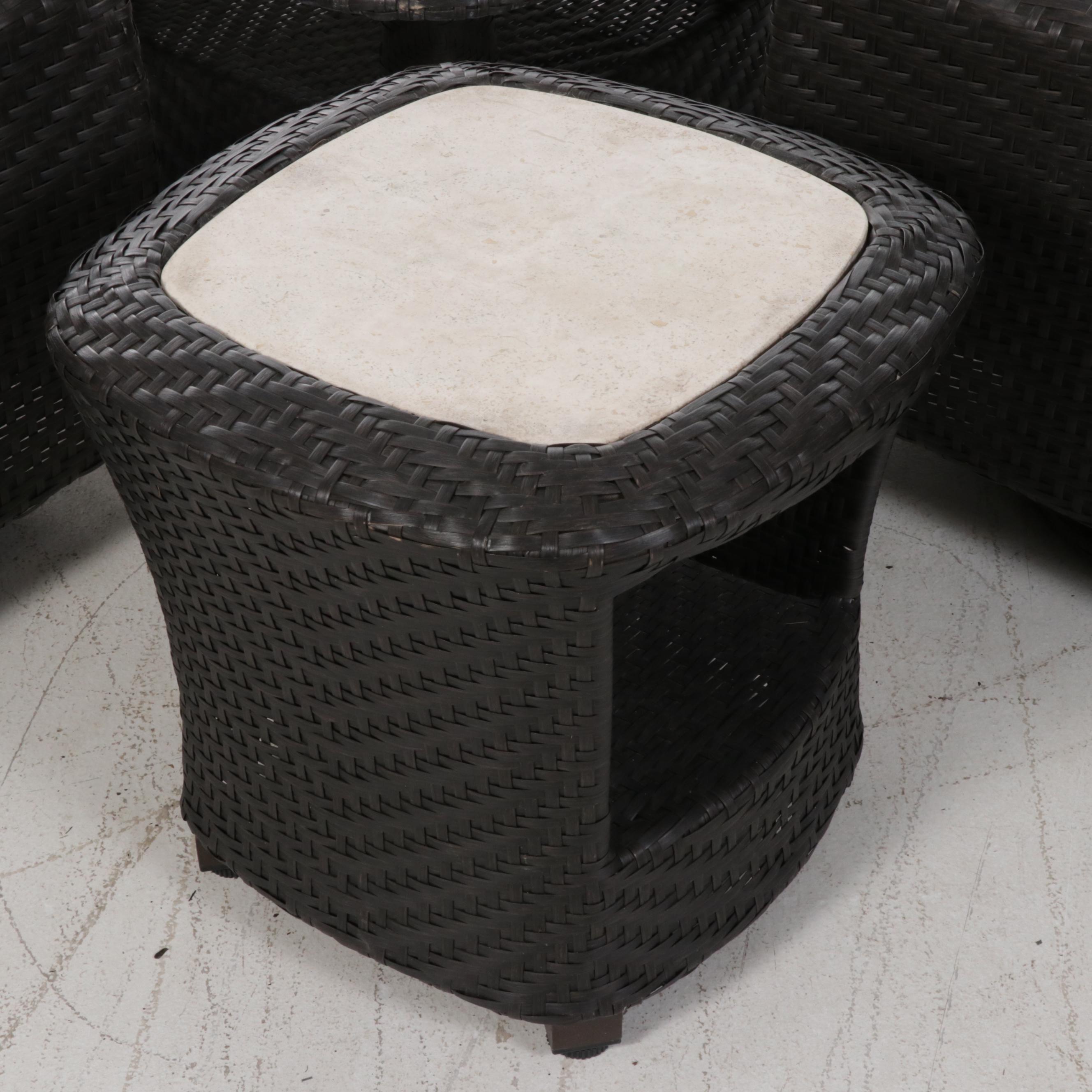 Brown Jordan "Highland" Faux Rattan Patio Furniture and Sunbrella