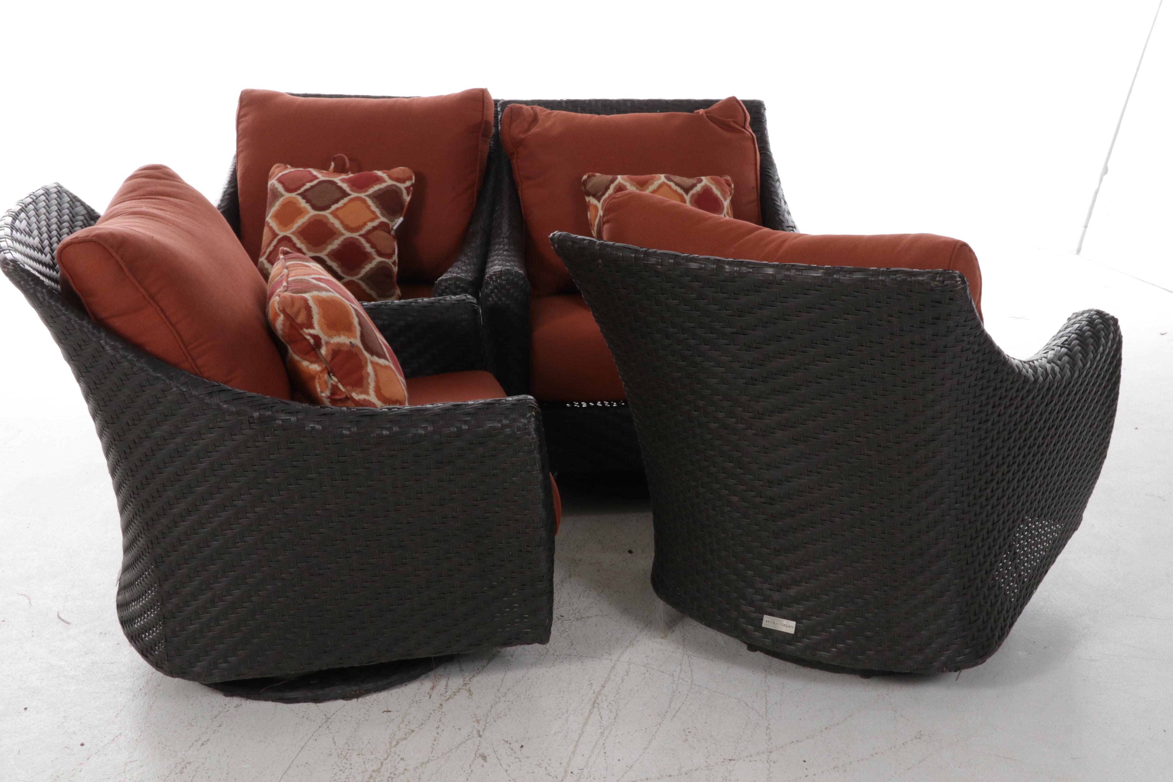 Brown Jordan "Highland" Faux Rattan Patio Furniture and Sunbrella