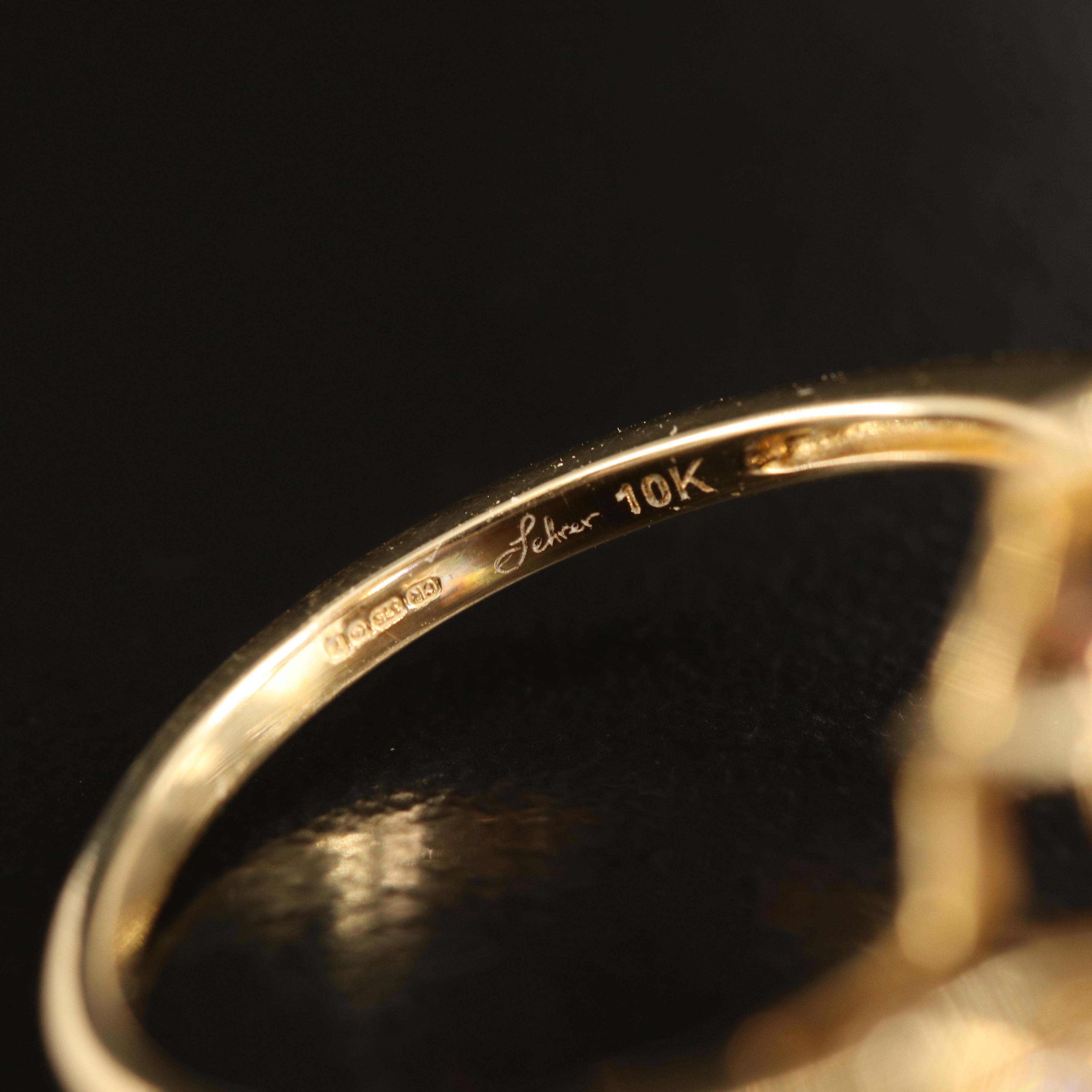 Glenn Lehrer 10K Amethyst and Diamond Ring