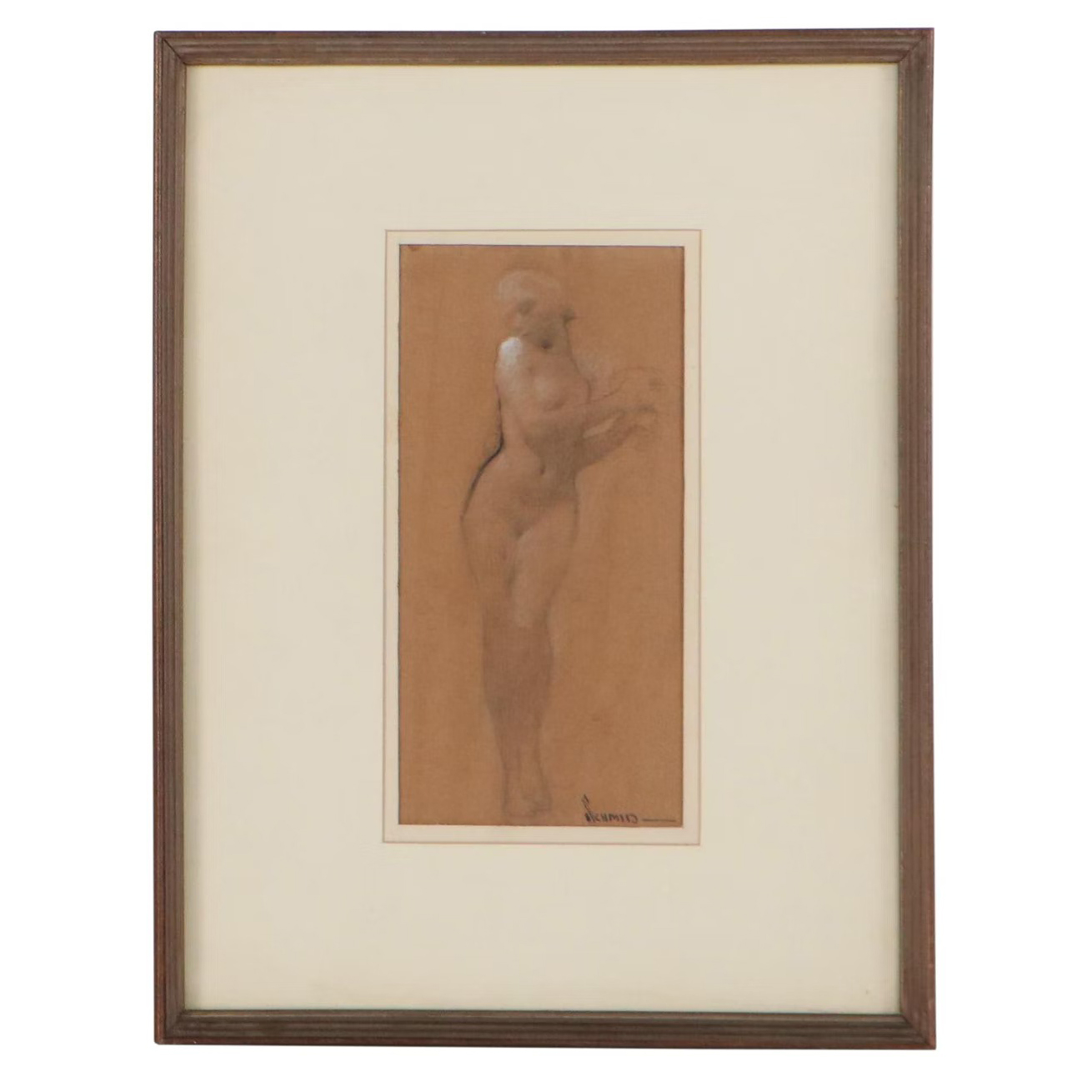 Richard Schmid Figure Drawing of Standing Female Nude