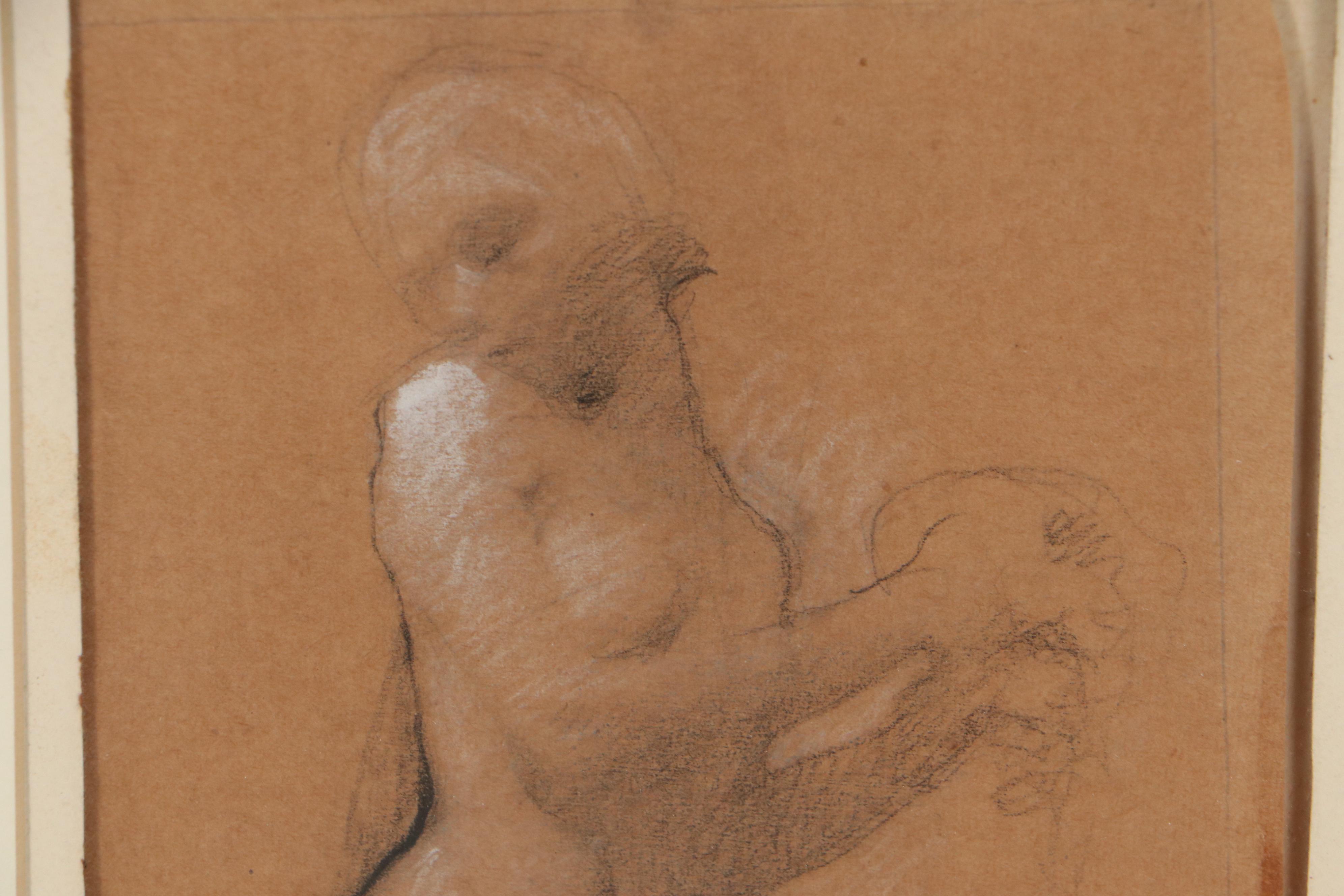 Richard Schmid Figure Drawing of Standing Female Nude