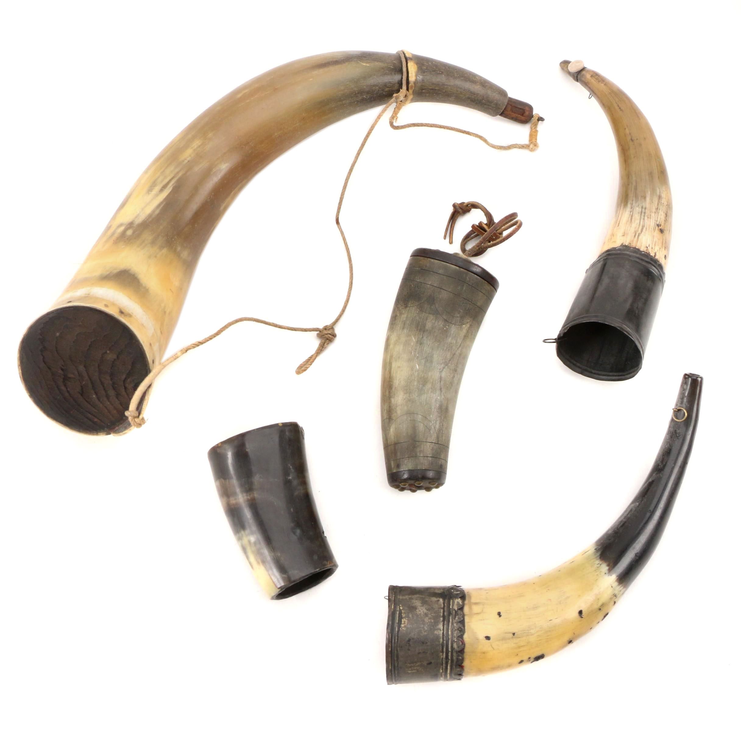 Carved Gunpowder Horns