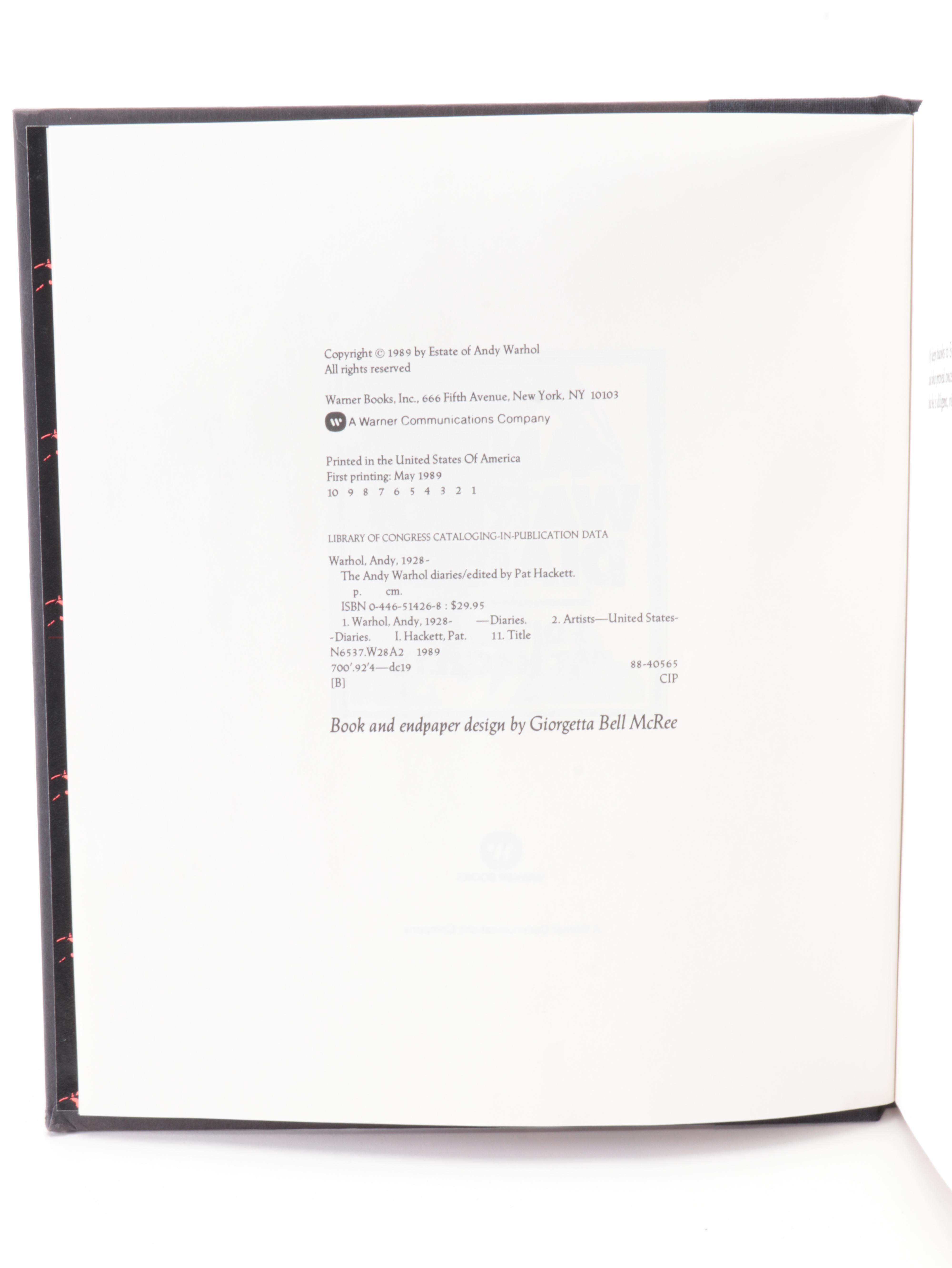 First Edition "The Andy Warhol Diaries" and More Andy Warhol Books