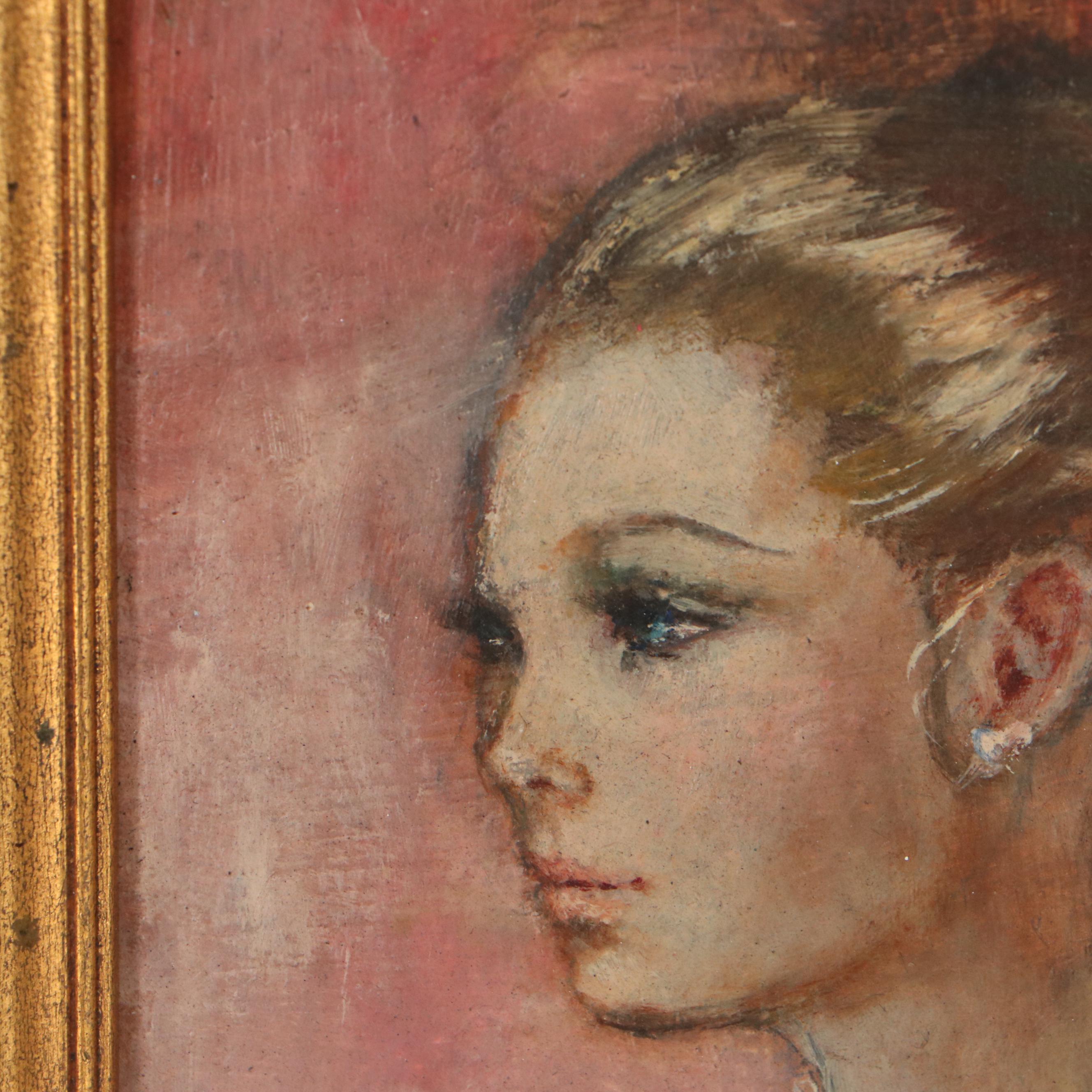 Mary Vickers Portrait Oil Painting of Woman