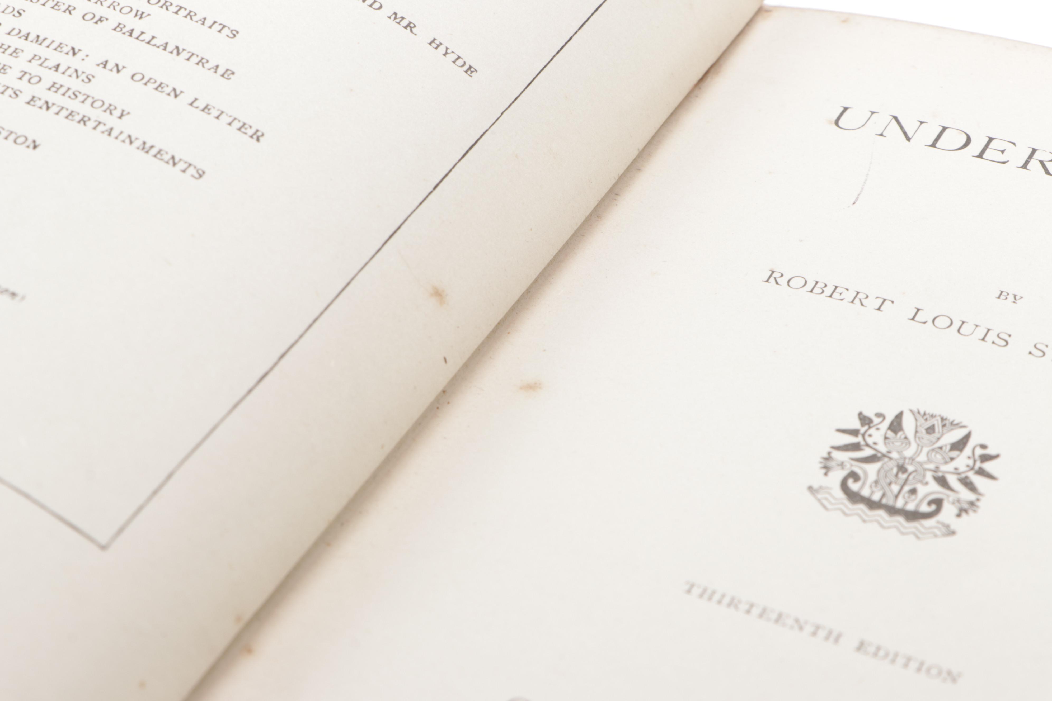 Julia Huxley Signed "Underwoods" by Robert Louis Stevenson, 1903