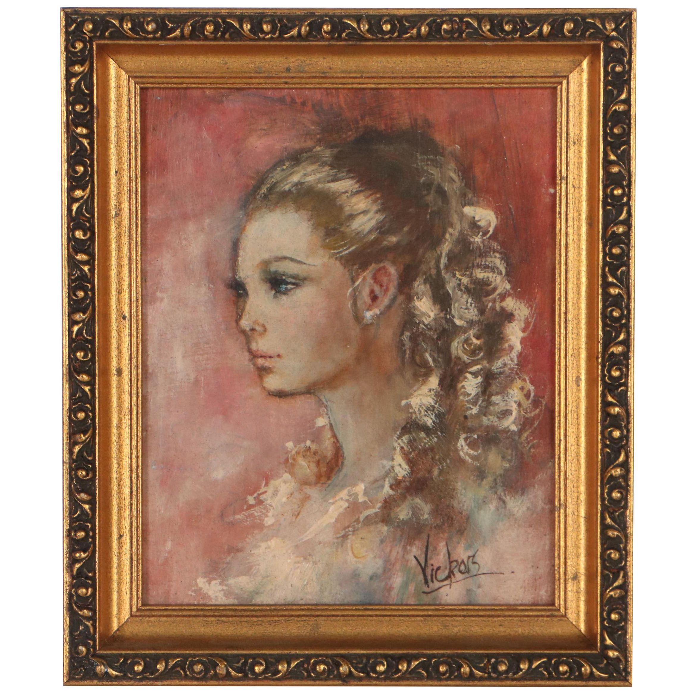 Mary Vickers Portrait Oil Painting of Woman