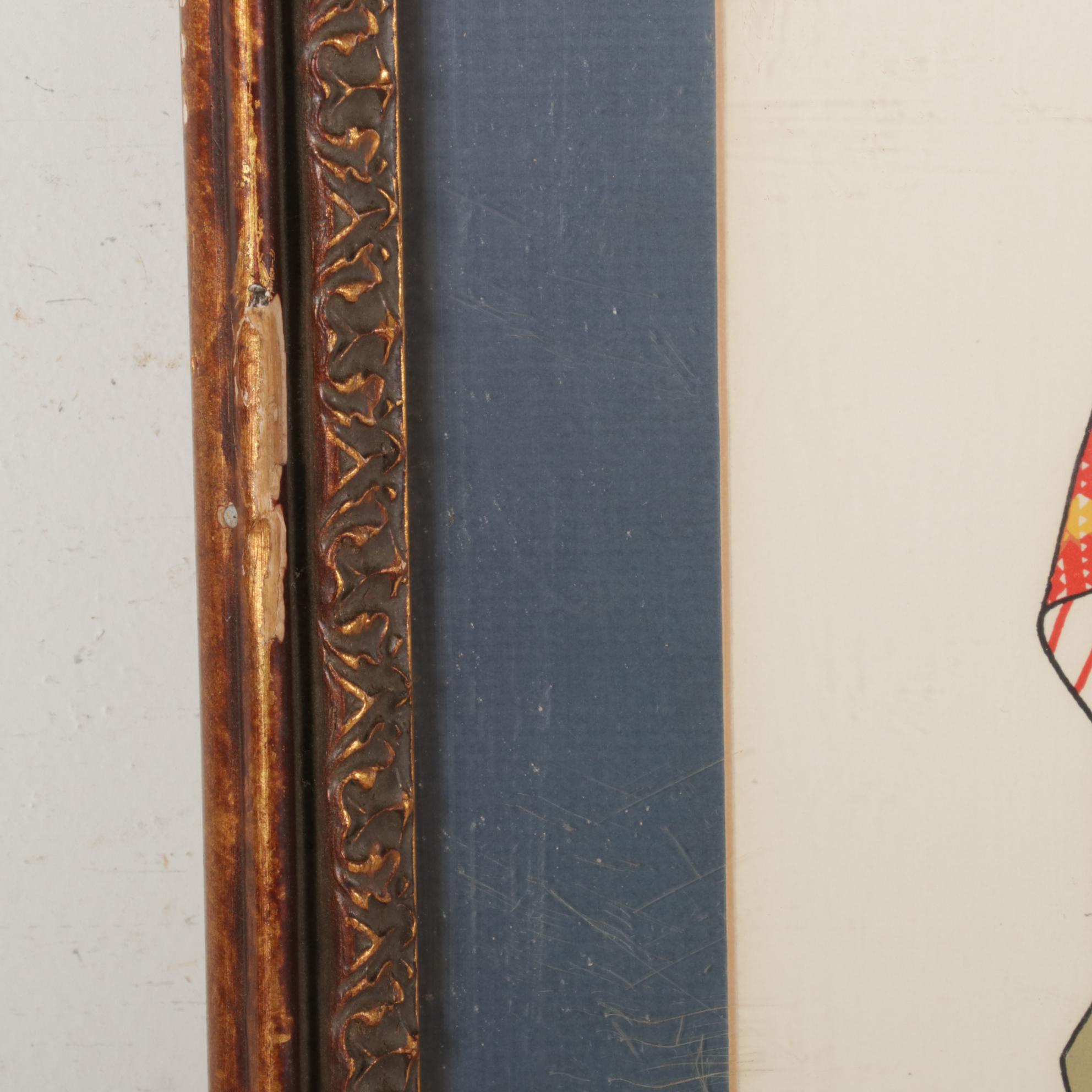 South Asian Inspired Costume Design Color Lithographs, Mid-Late 20th Century