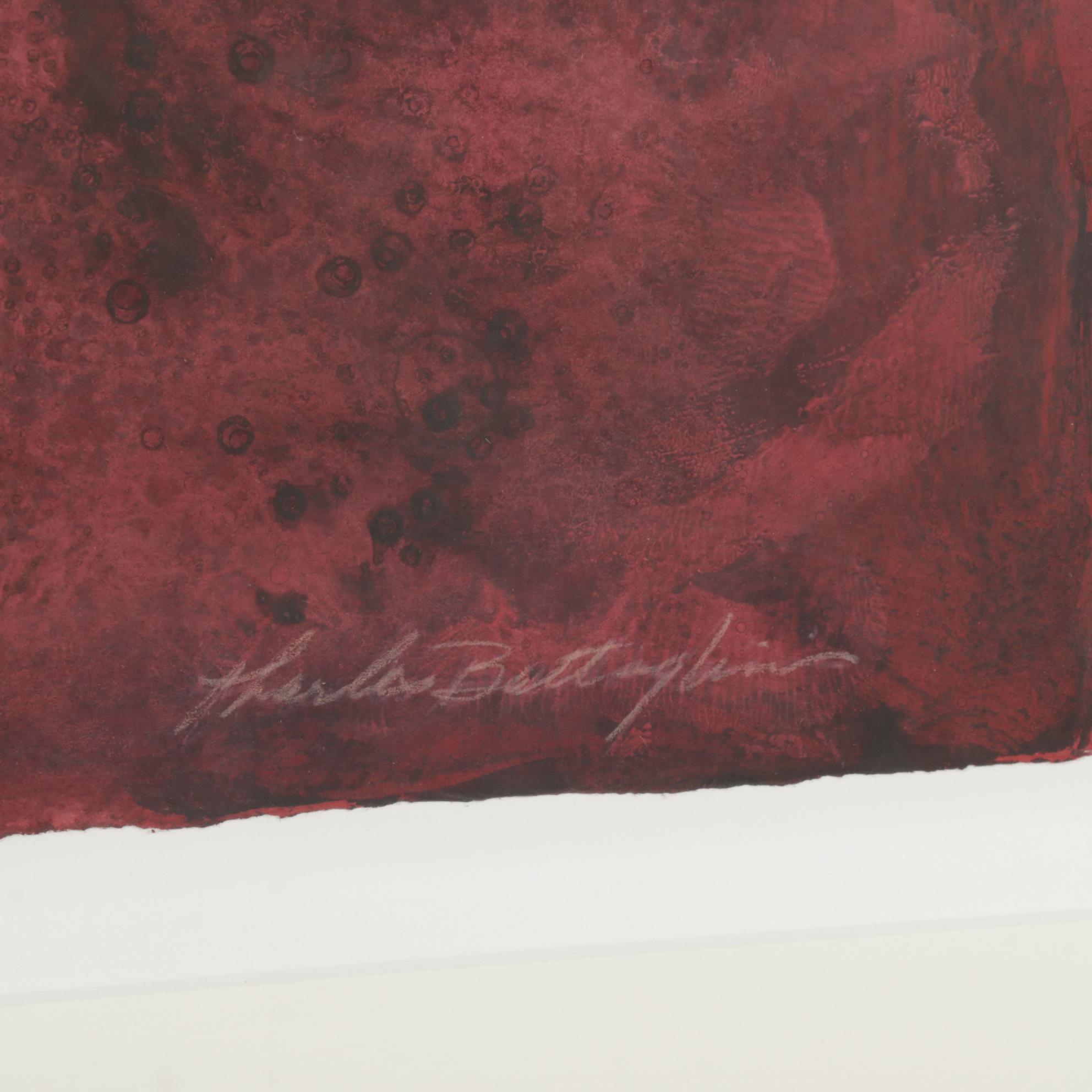 Charles Battaglini Abstract Oil Painting "Temple Wall," Late 20th-21st Century