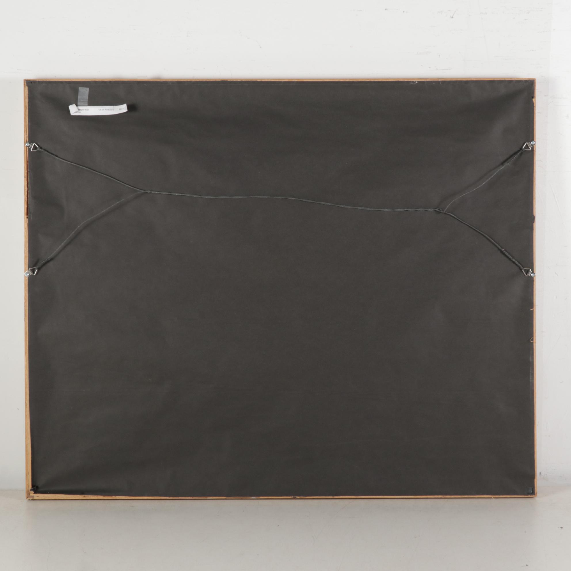 Charles Battaglini Abstract Oil Painting "Temple Wall," Late 20th-21st Century