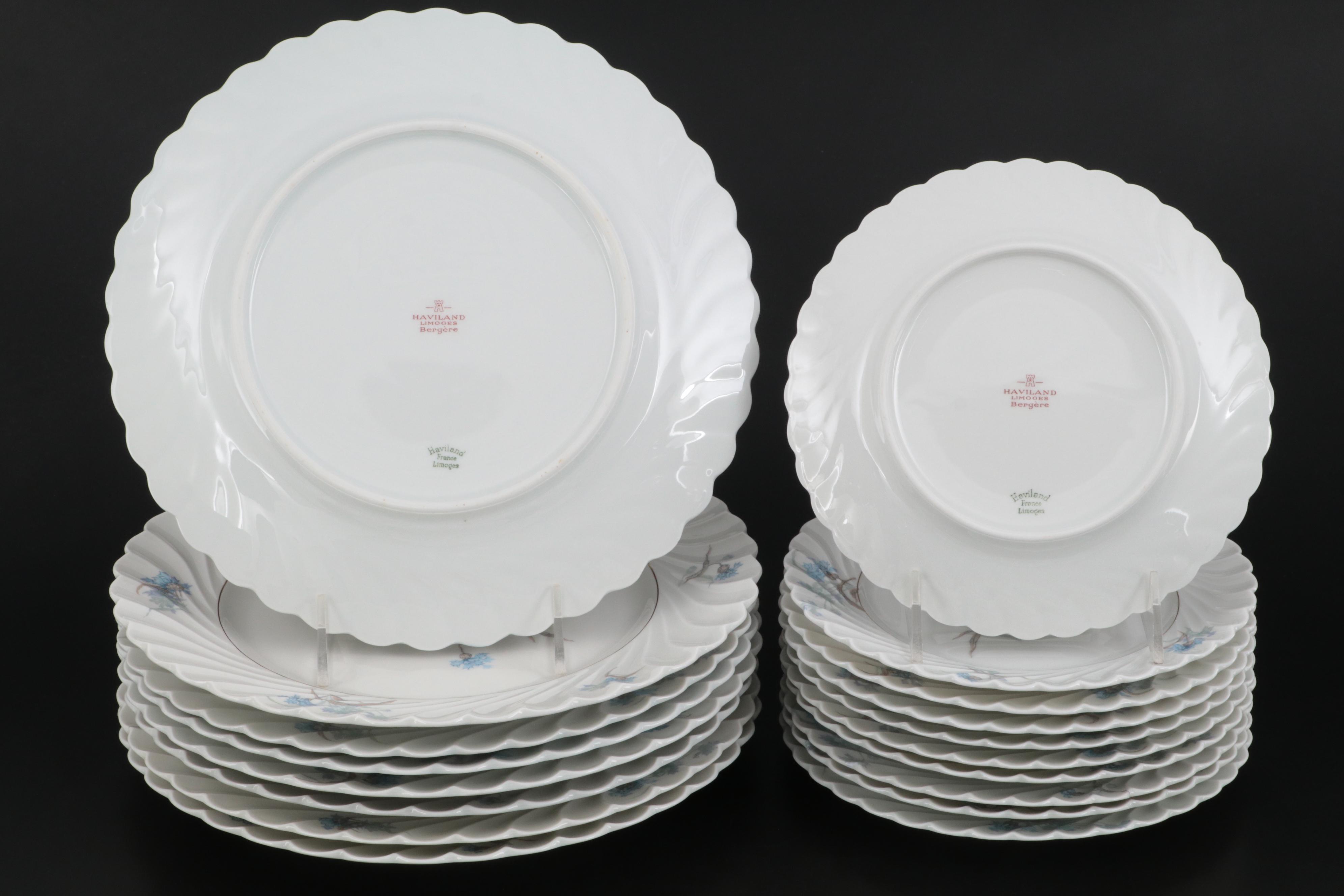 Haviland "Bergere" Porcelain Dinnerware, Mid-20th Century