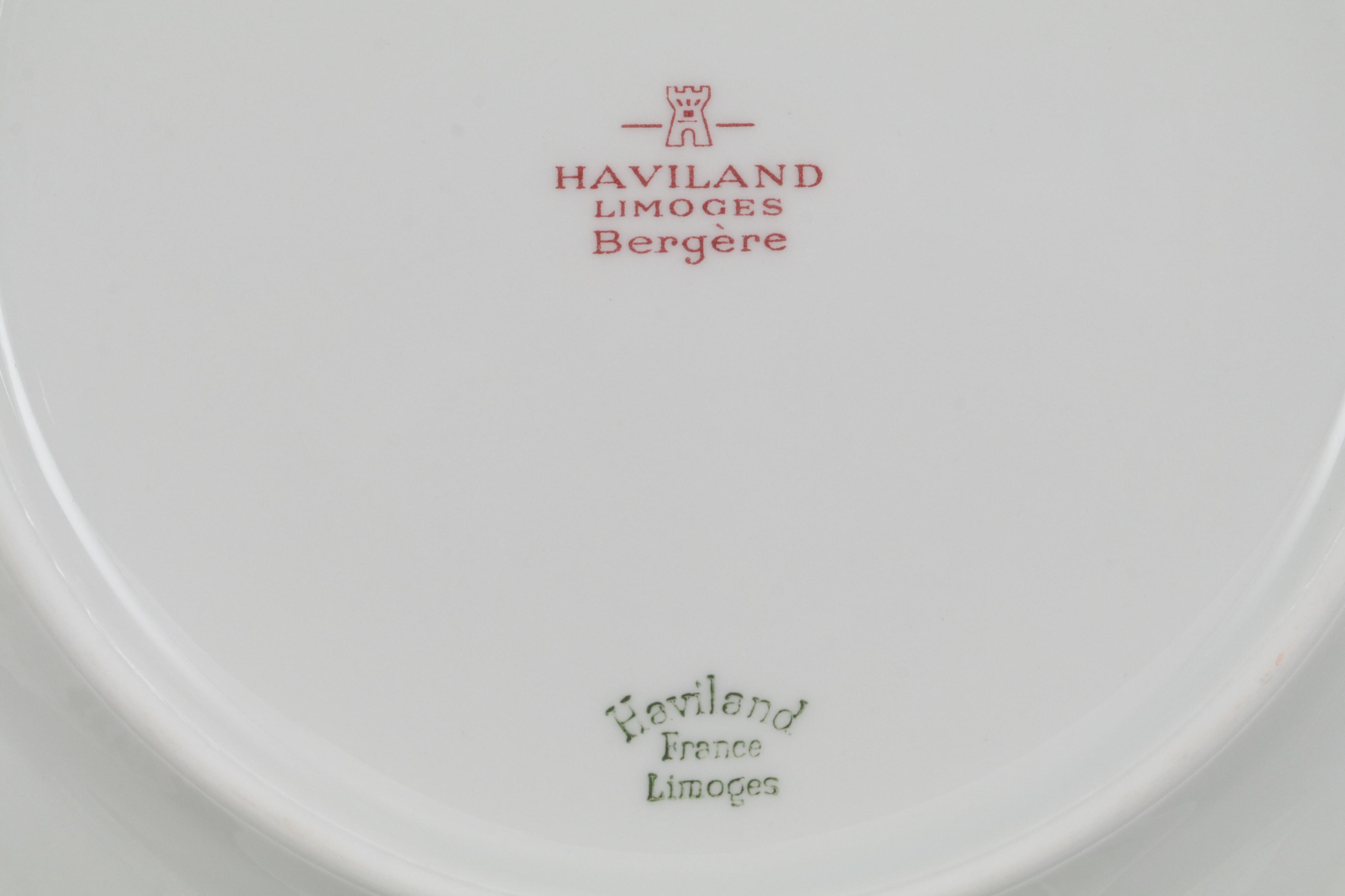 Haviland "Bergere" Porcelain Dinnerware, Mid-20th Century
