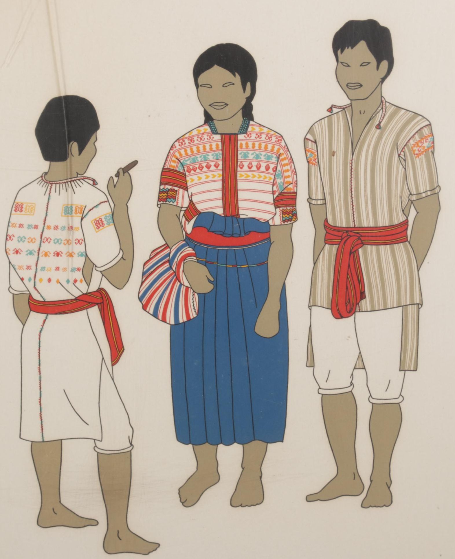 South Asian Inspired Costume Design Color Lithographs, Mid-Late 20th Century