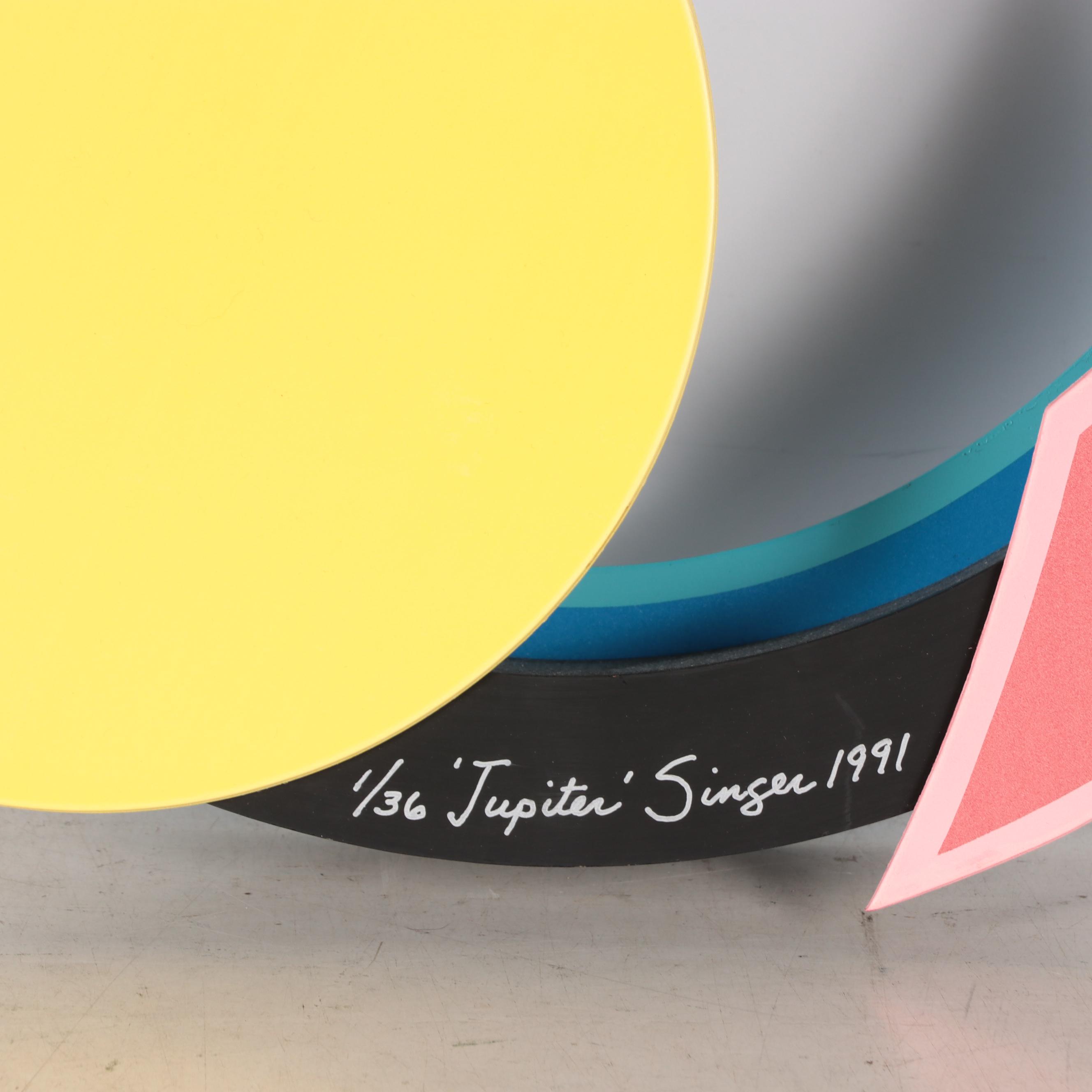 Clifford Singer Acrylic Painted Wood Sculpture "Jupiter," 1991