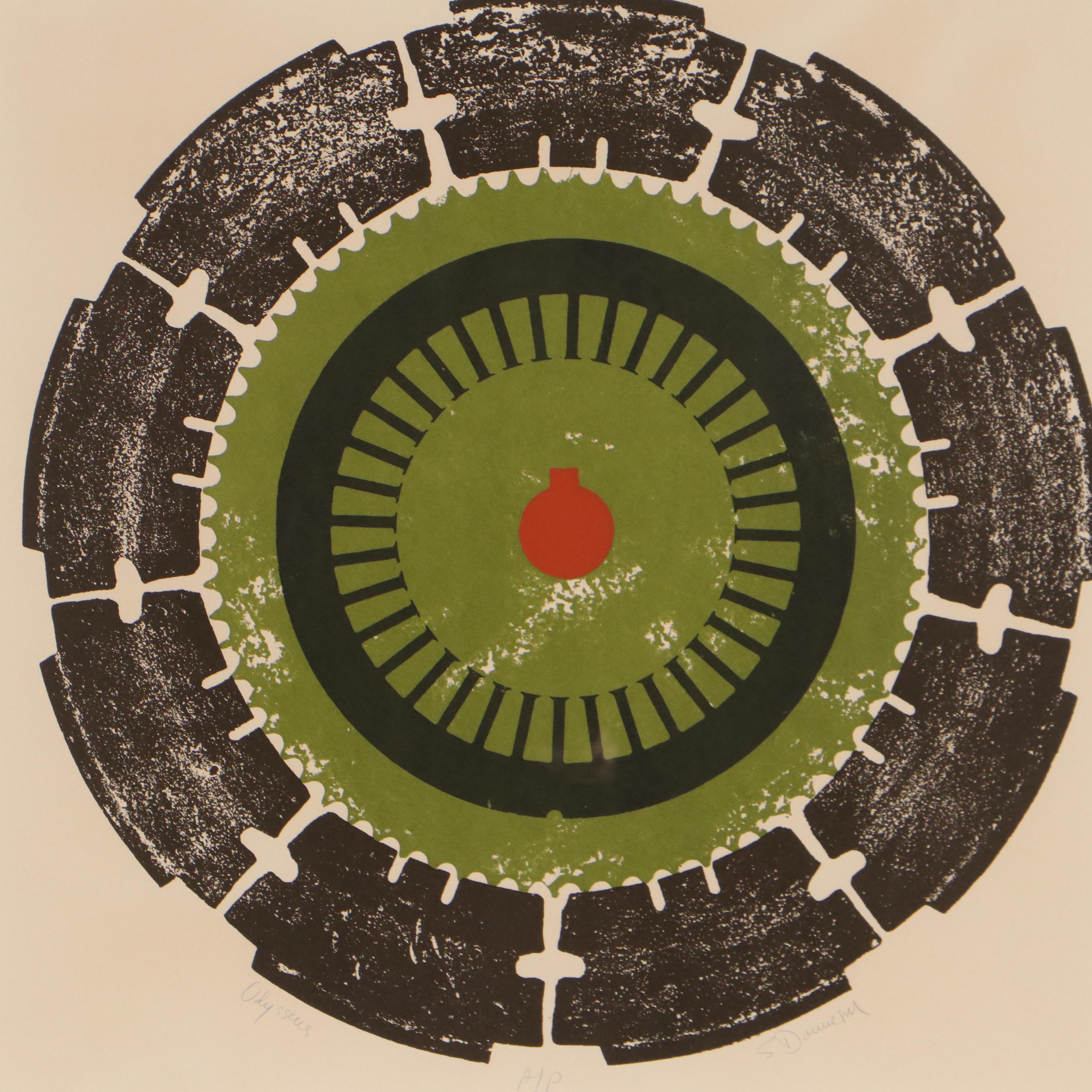 Seena Donneson Color Lithograph "Odysseus," 1970