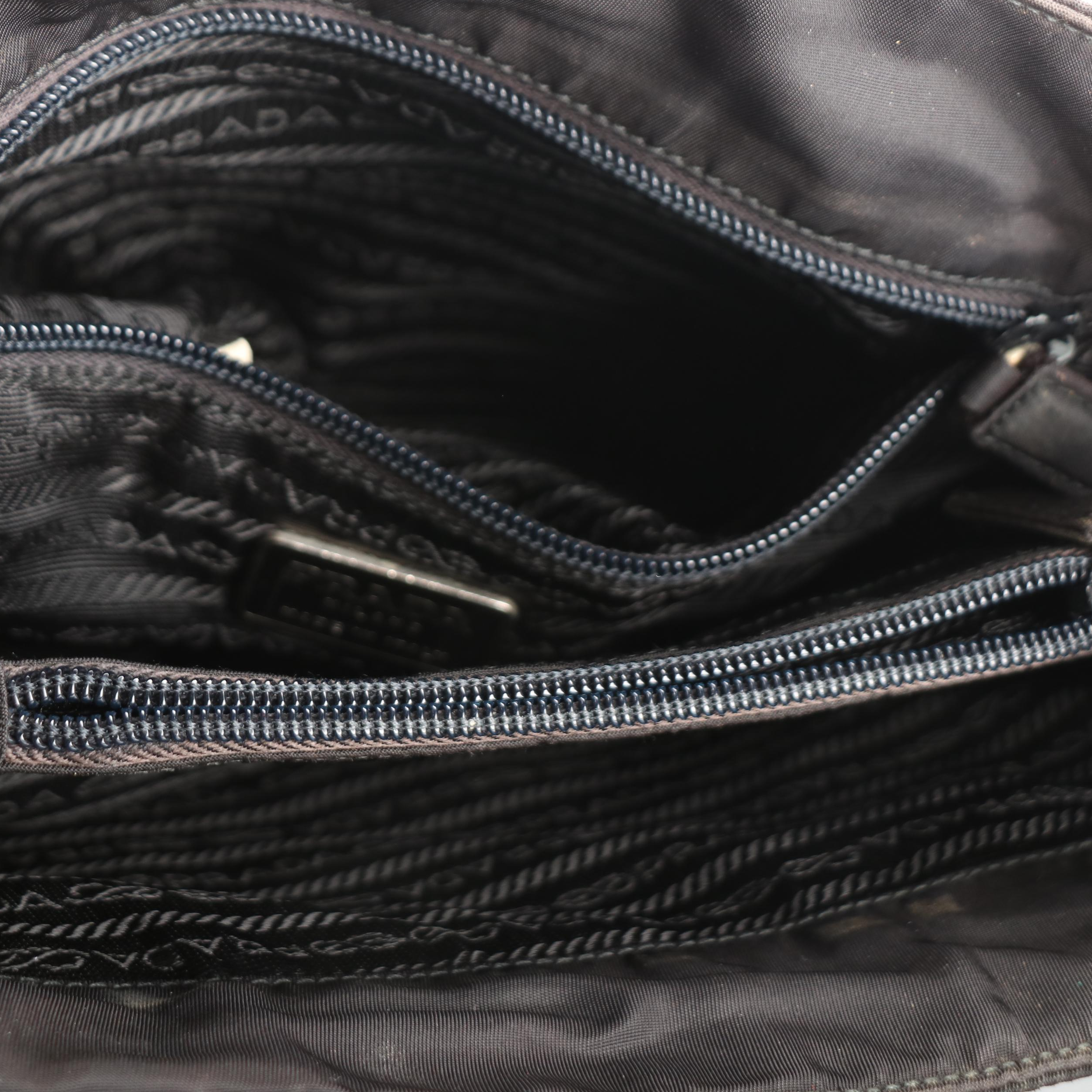 Prada Tote Bag in Black Quilted Tessuto Nylon with Chain Link Handles