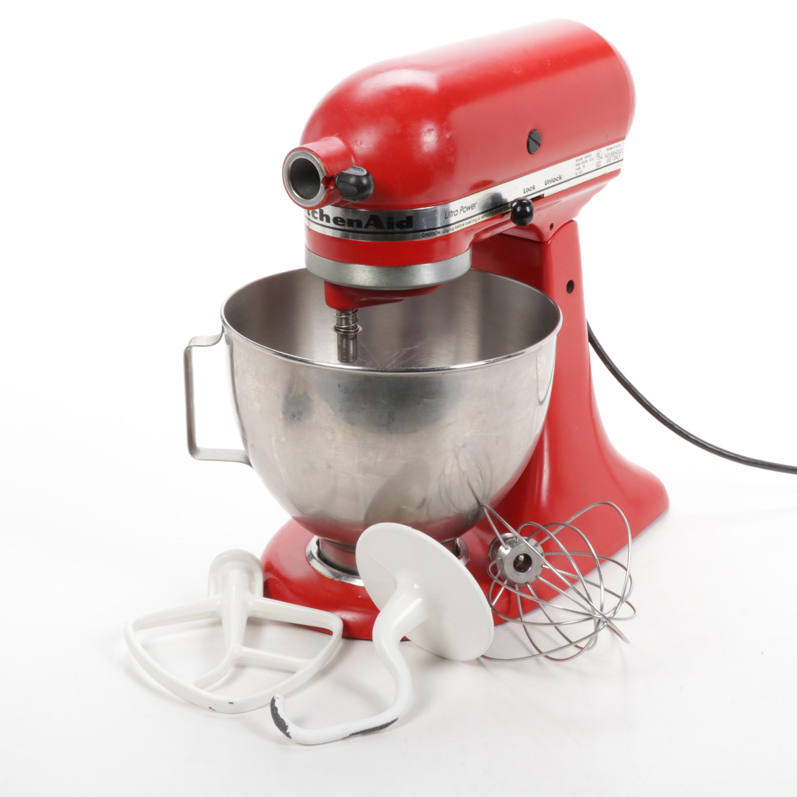 KitchenAid Red Tilt Head Stand Mixer with Attachments
