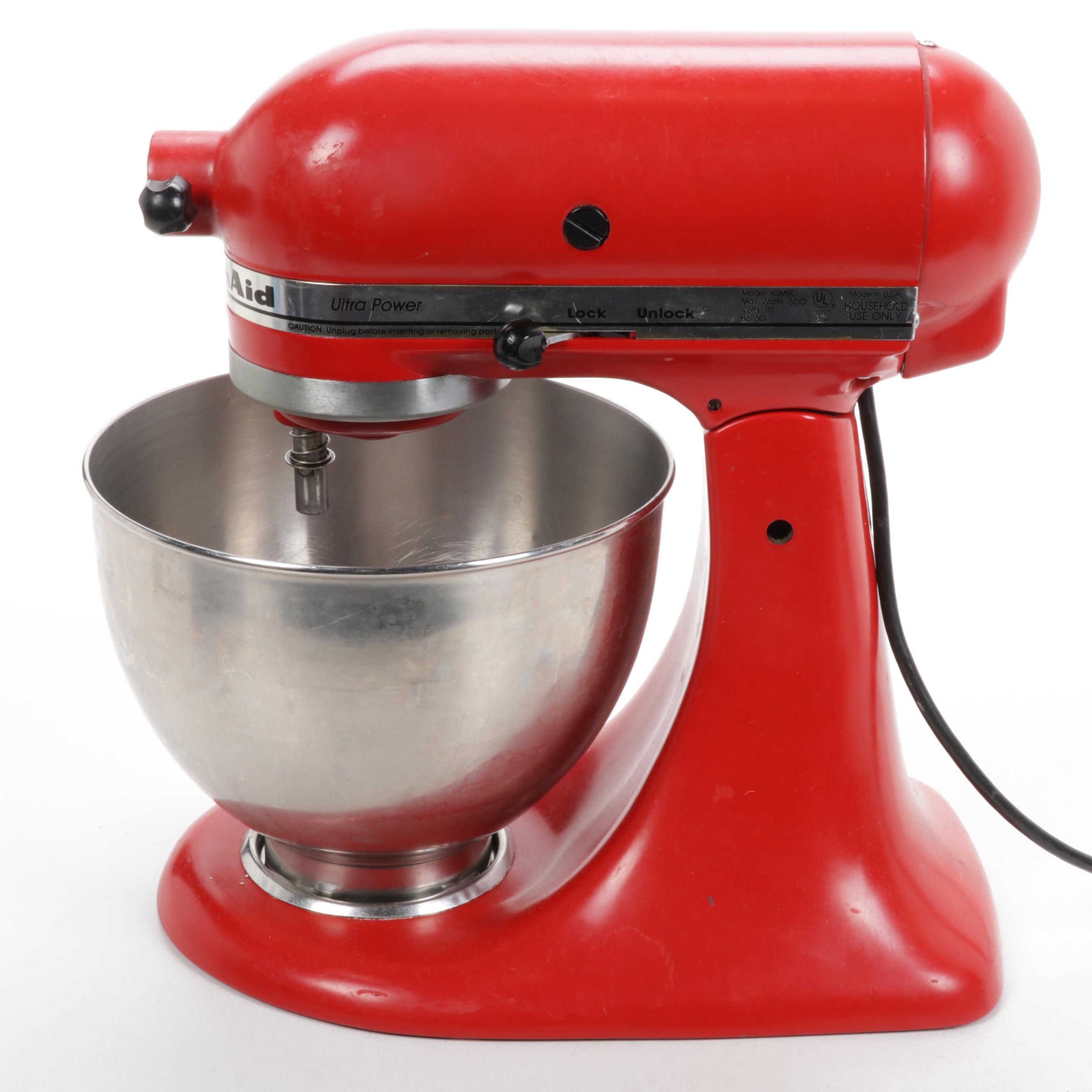 KitchenAid Red Tilt Head Stand Mixer with Attachments