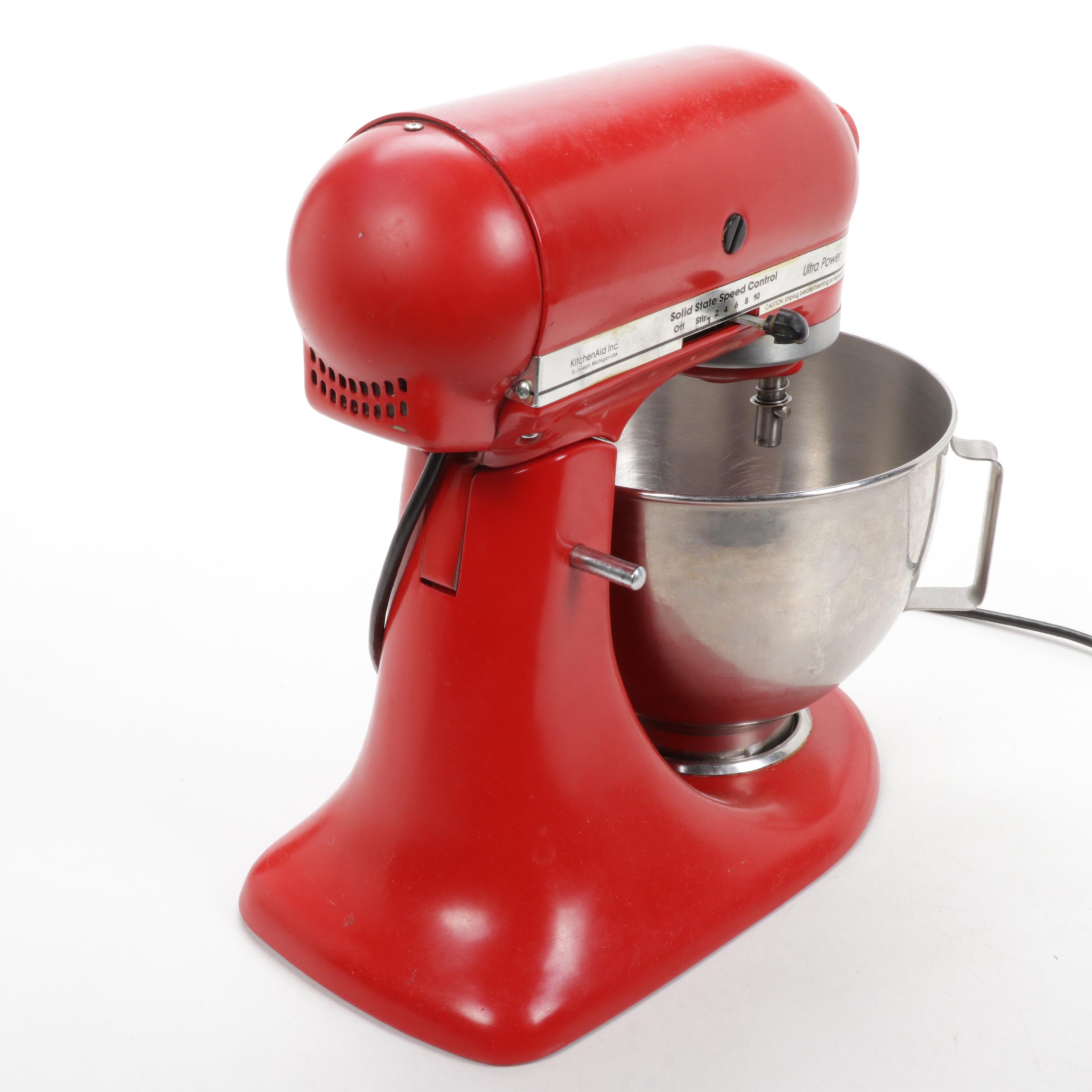 KitchenAid Red Tilt Head Stand Mixer with Attachments