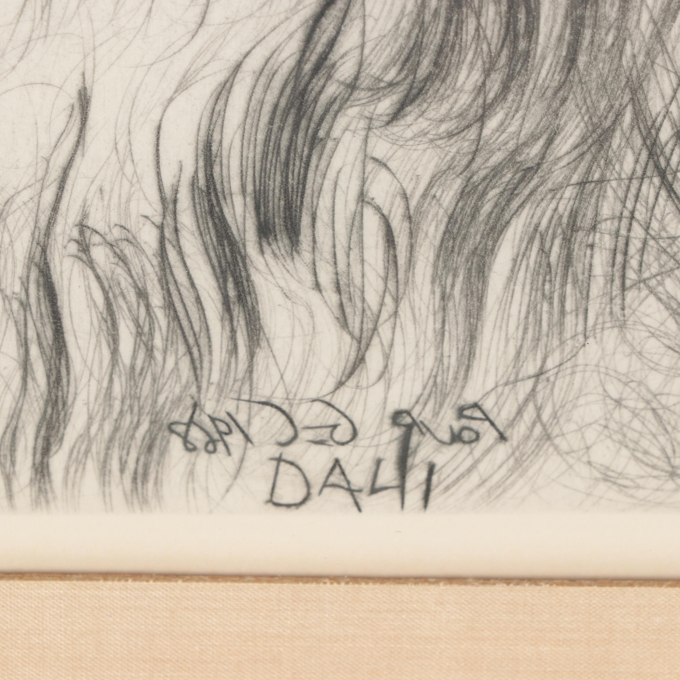 Salvador Dalí Restrike Etching "Leonardo Da Vinci"