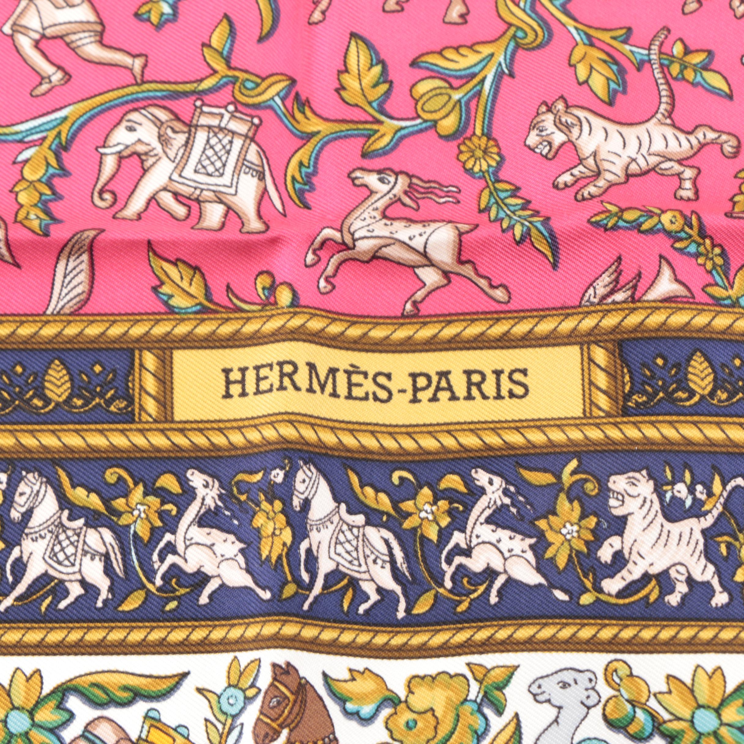 Hermès "Chasse En Inde" Silk Twill Scarf