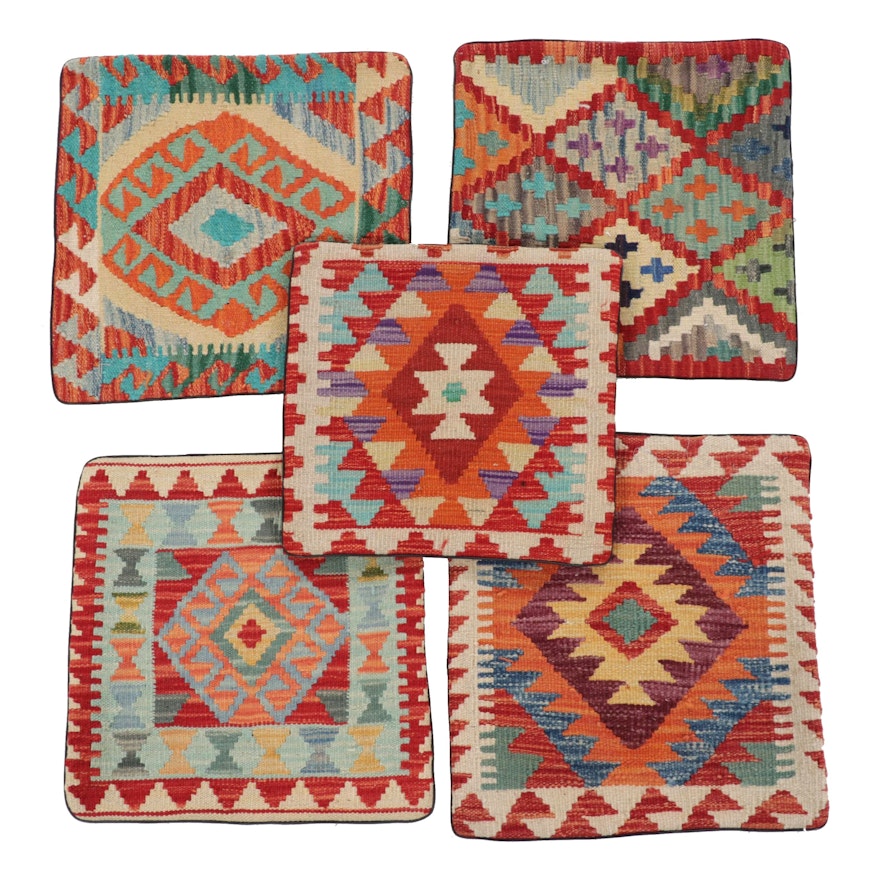 Handwoven Kilim Face Throw Pillow Covers