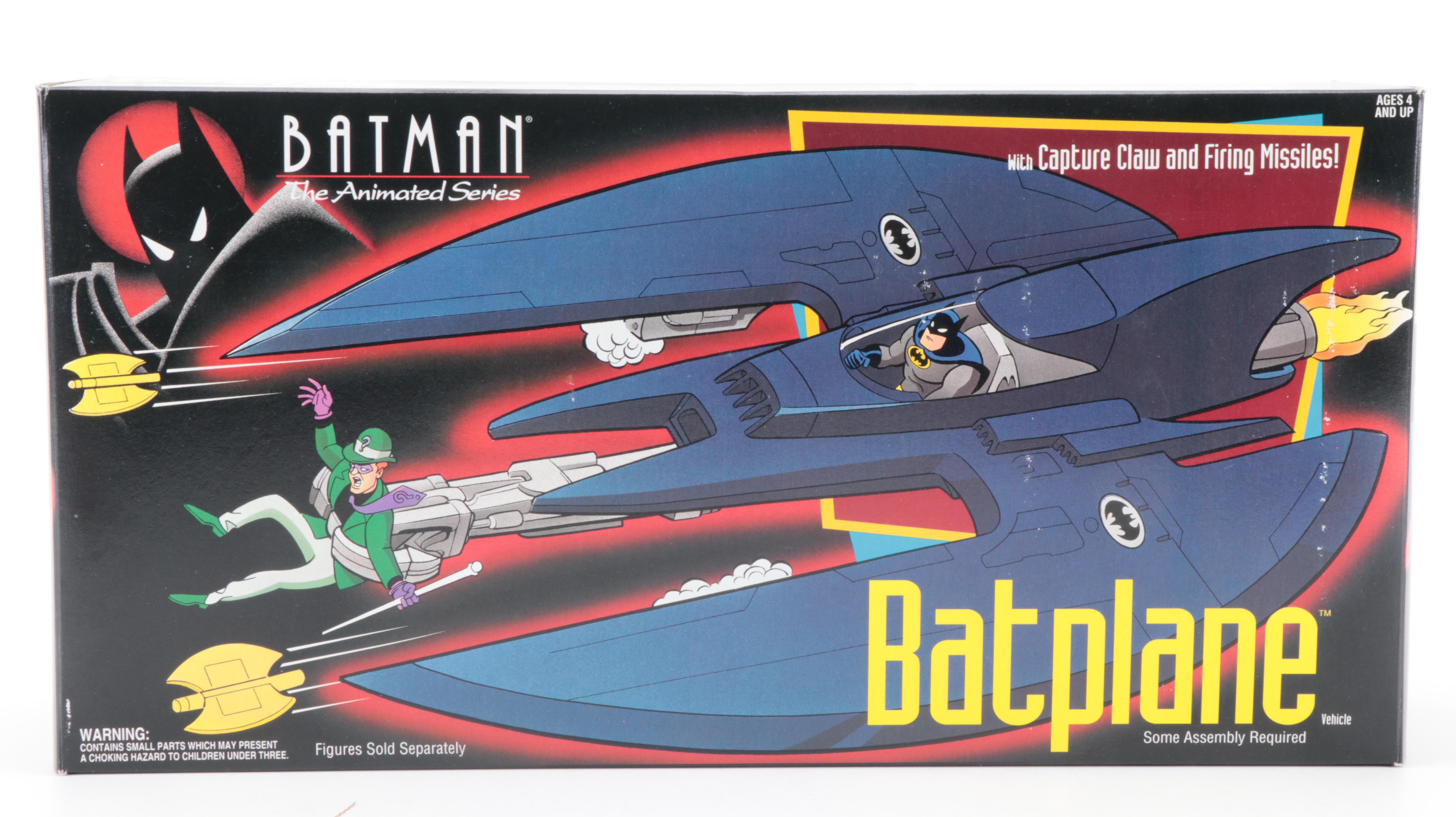 Kenner Batplane with DC Comics Robin and Superman Action Figures, More