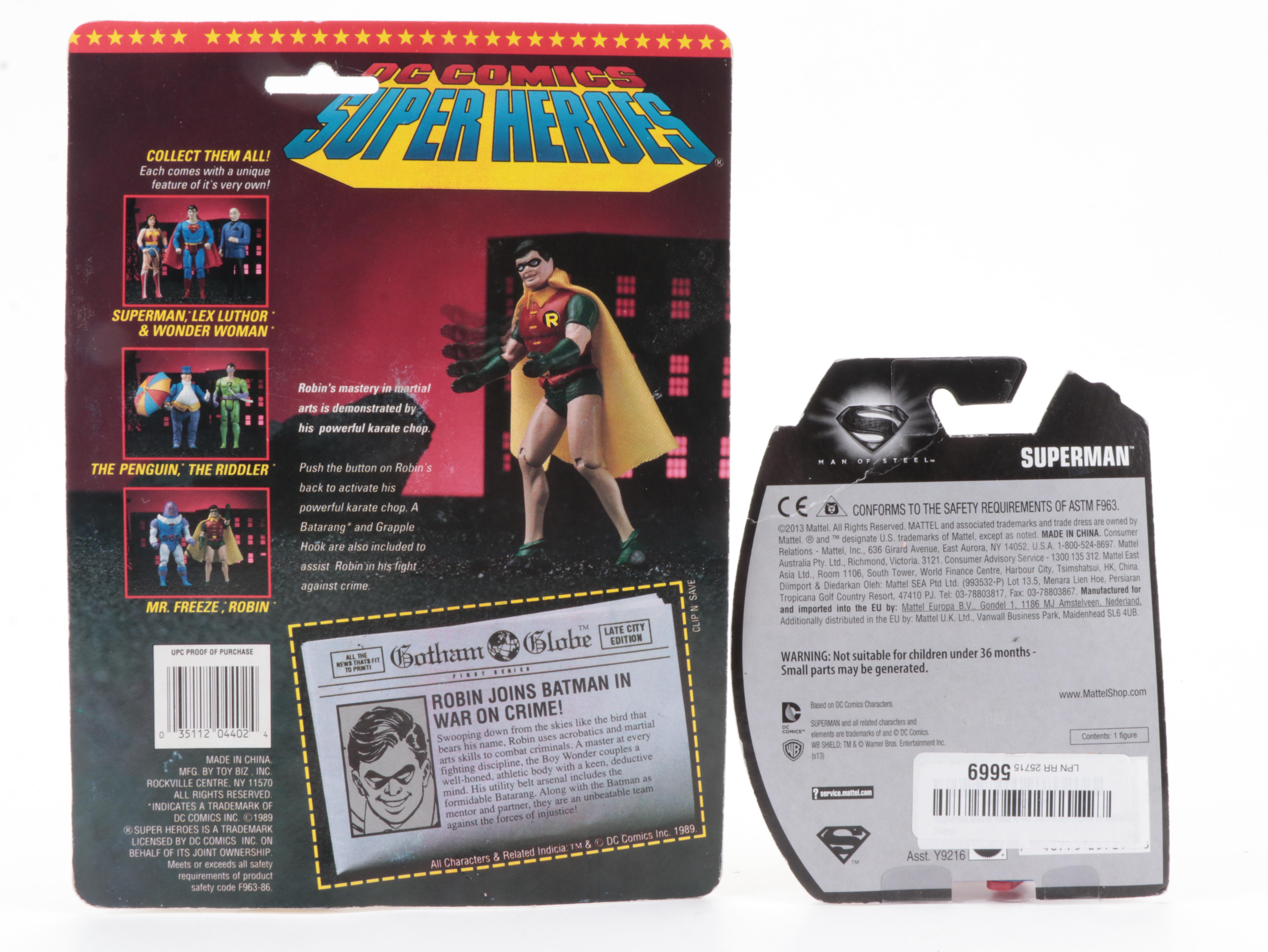 Kenner Batplane with DC Comics Robin and Superman Action Figures, More