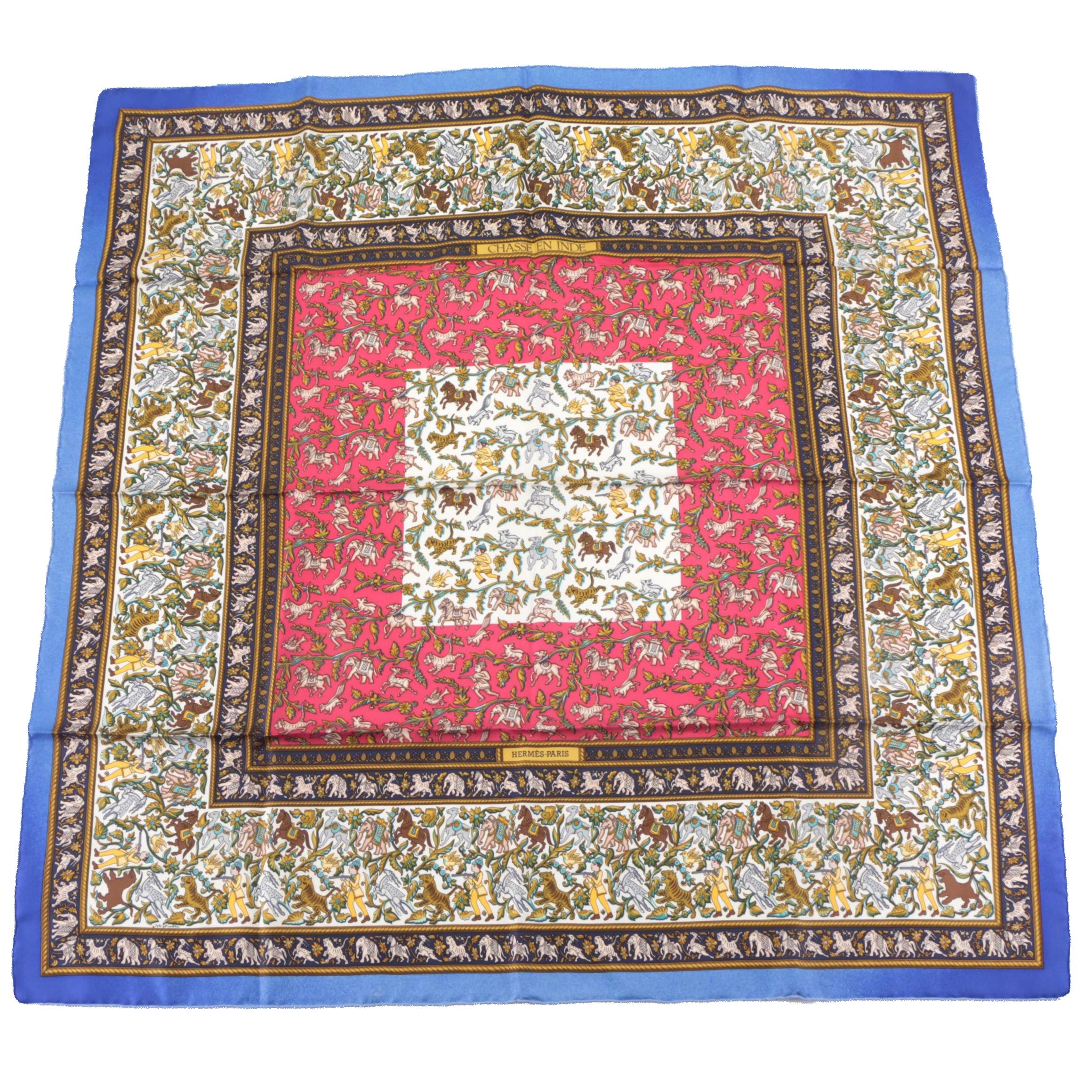 Hermès "Chasse En Inde" Silk Twill Scarf