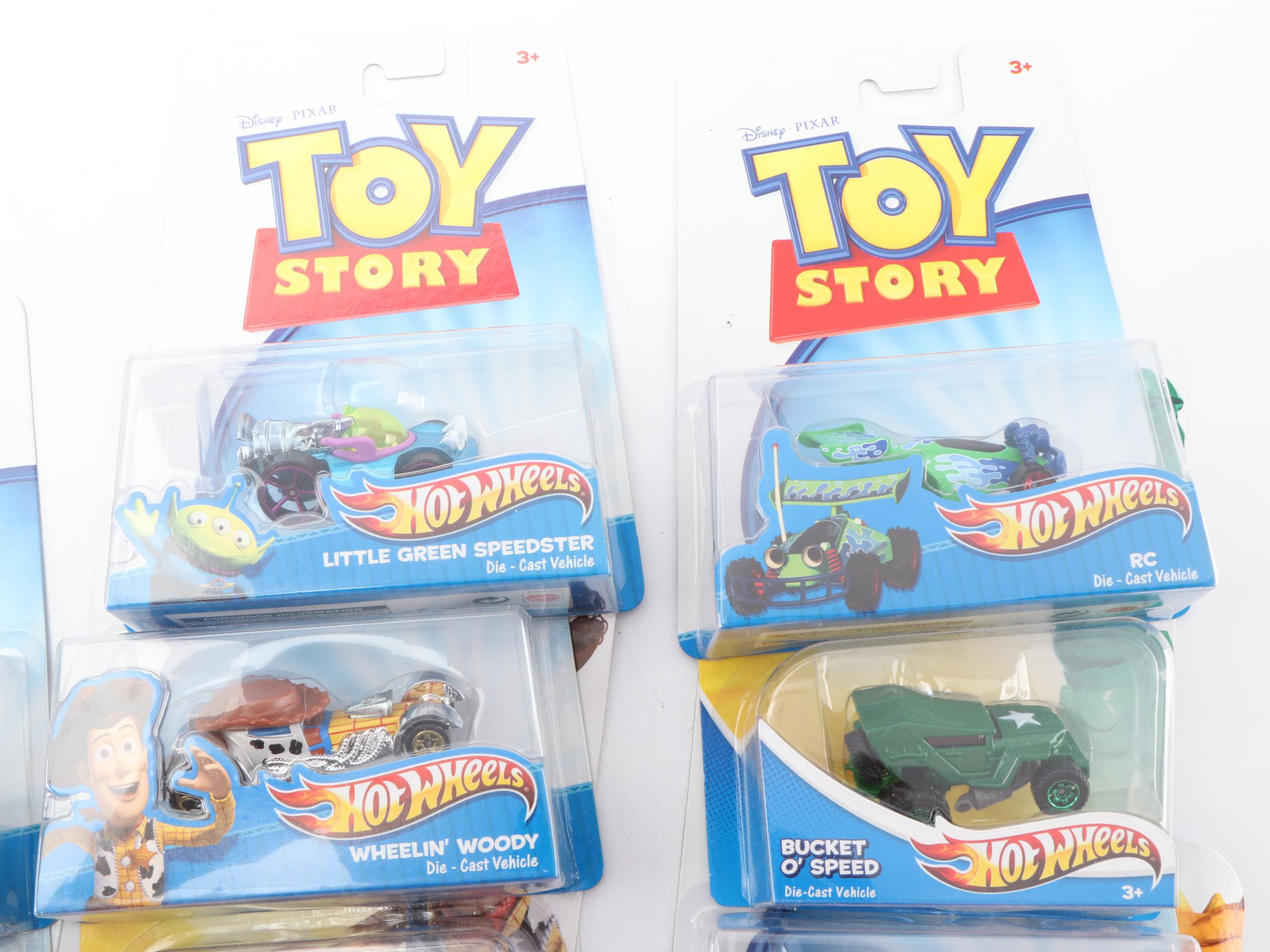Toy Story Hot Wheels Cars, Lightening McQueen Car, and 12" Buzz Lightyear Figure