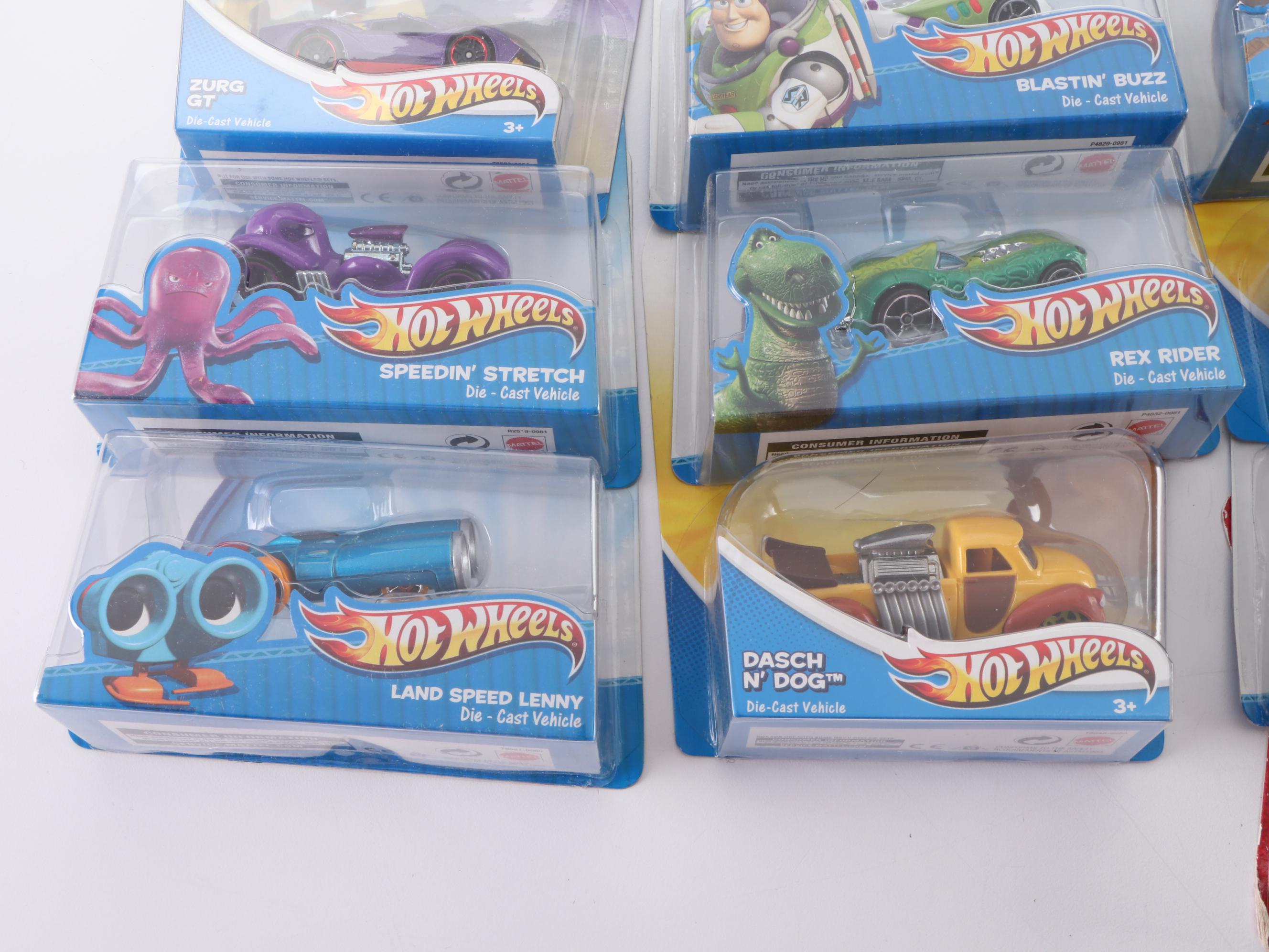 Toy Story Hot Wheels Cars, Lightening McQueen Car, and 12" Buzz Lightyear Figure
