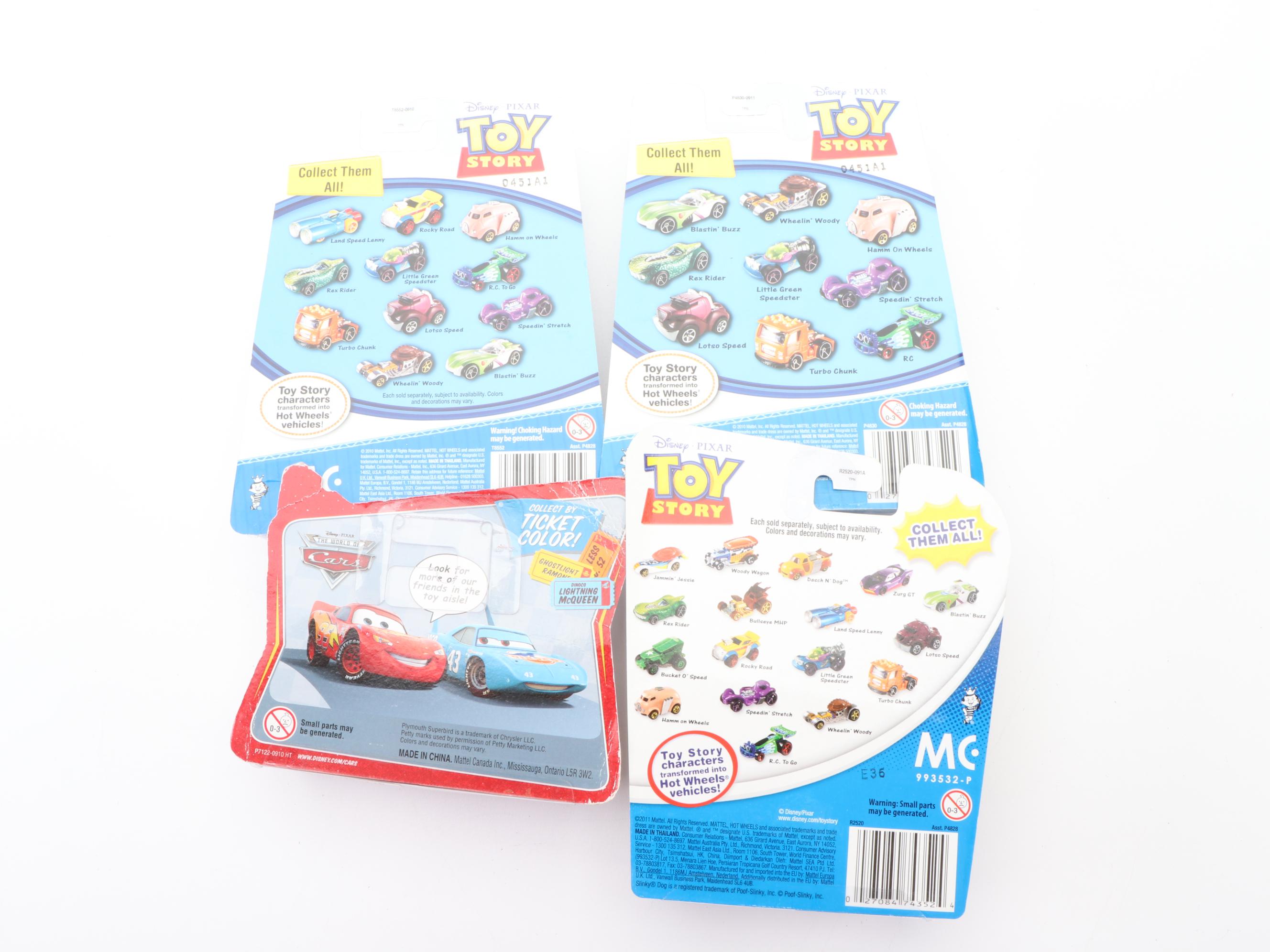 Toy Story Hot Wheels Cars, Lightening McQueen Car, and 12" Buzz Lightyear Figure