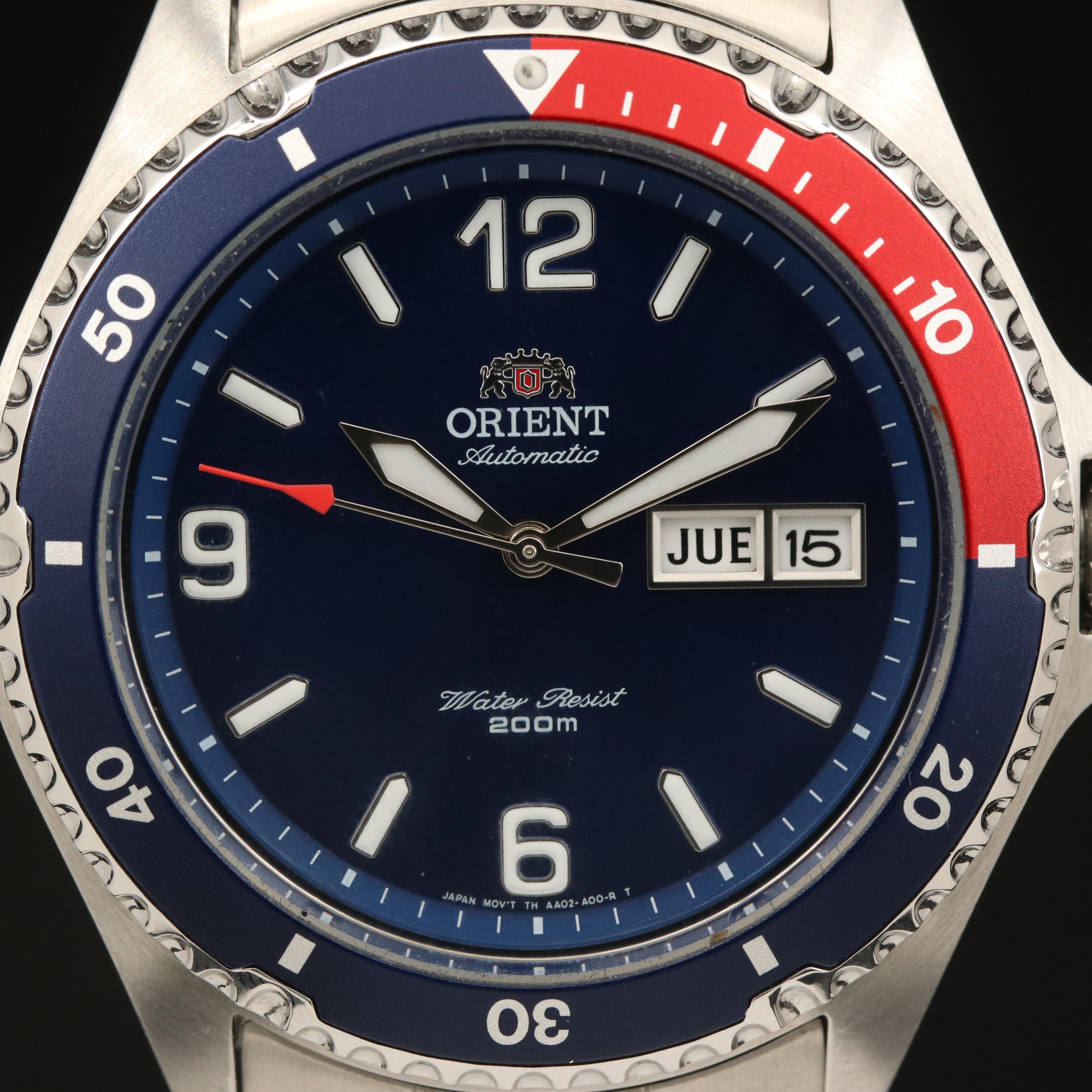 Orient Mako II Stainless Steel Dive Watch