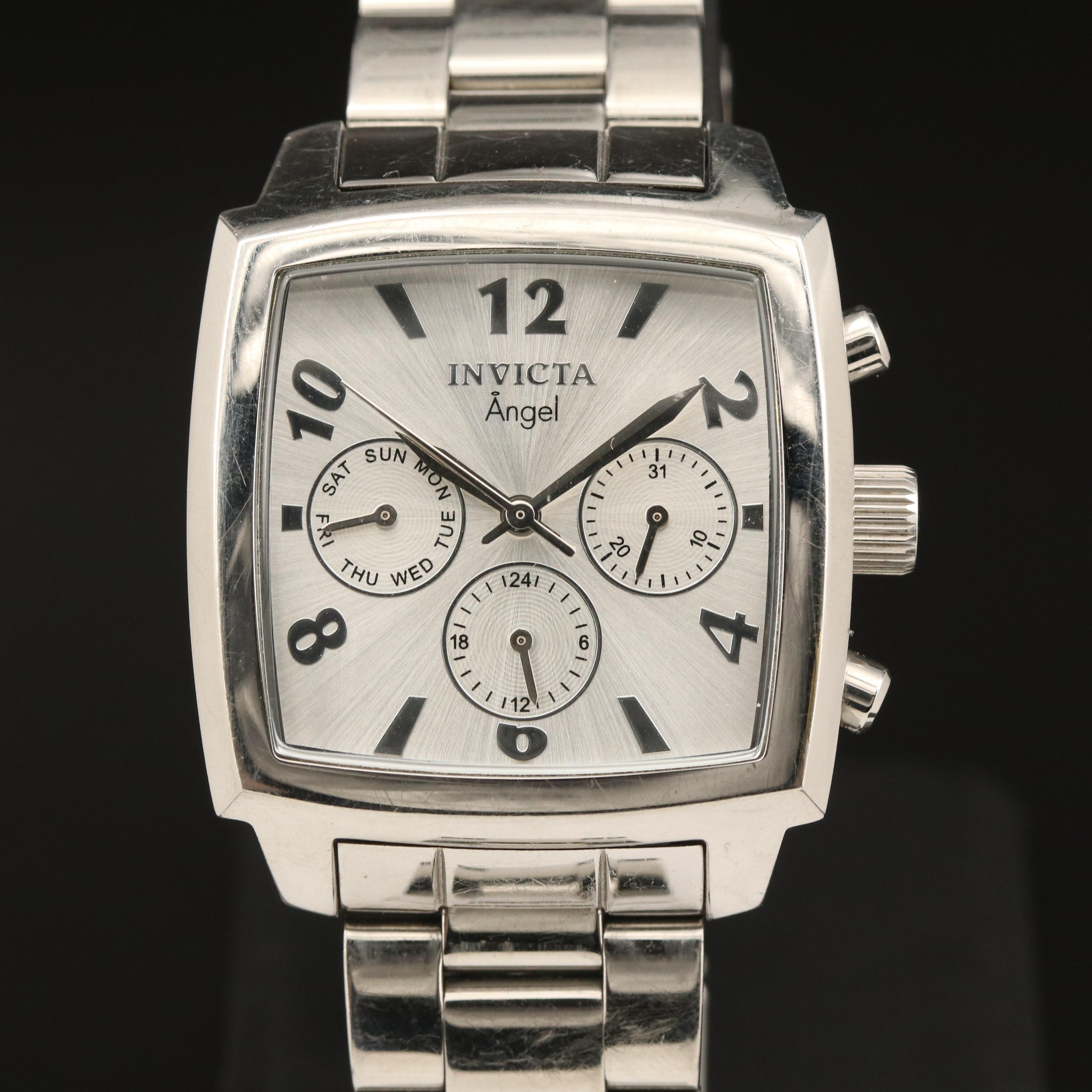 Invicta "Angel" Day/Date Stainless Steel Watch