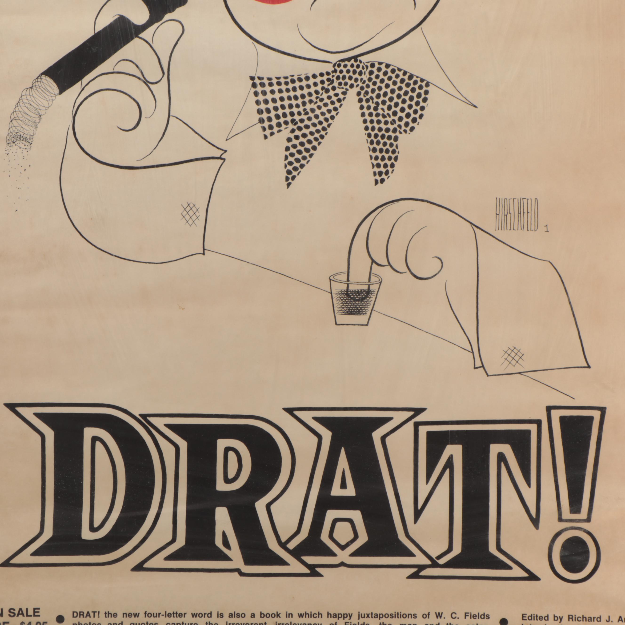 Al Hirschfeld Advertising Lithograph Poster "Drat!" Circa 1968