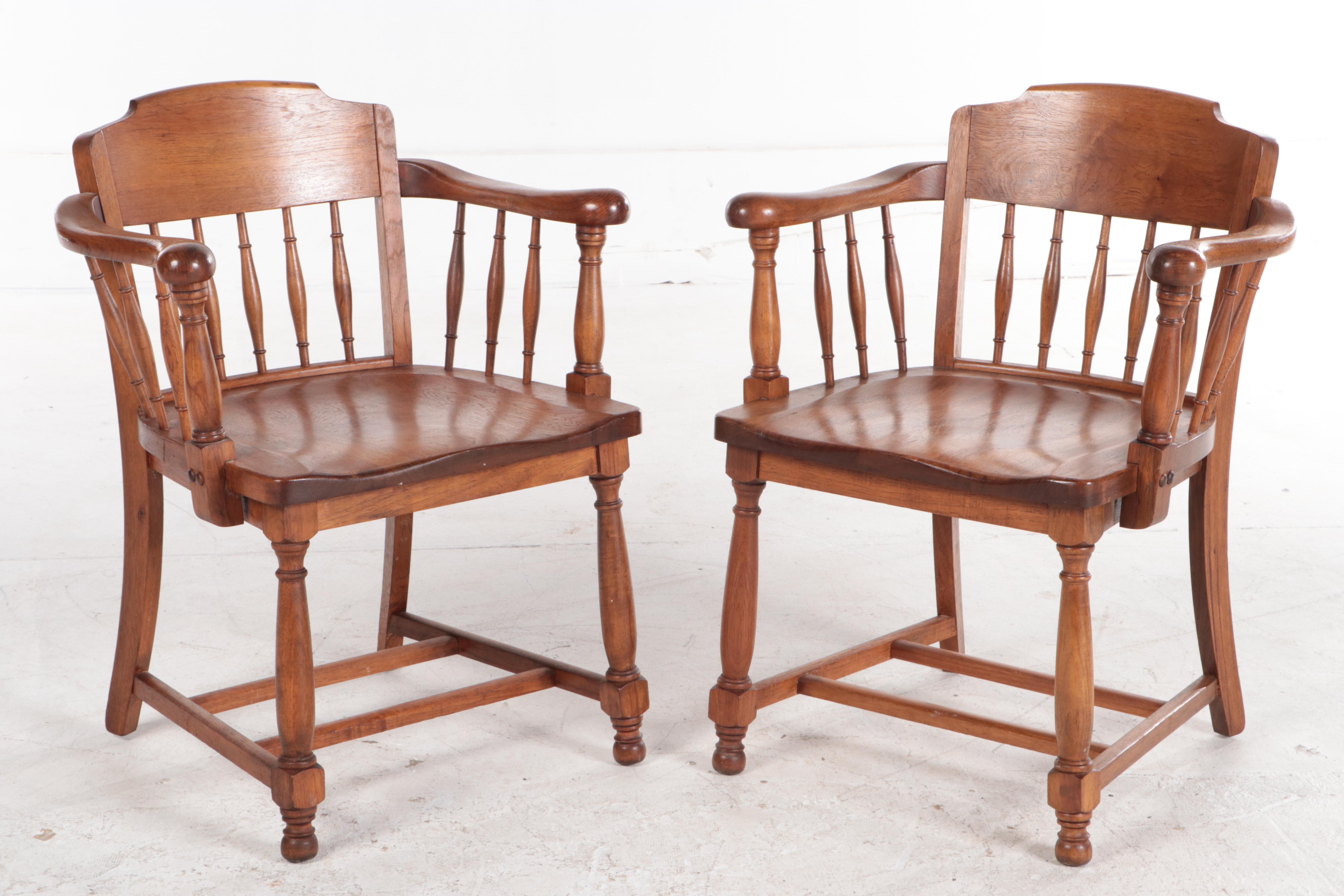 Six Murphy Chair Co. of Owensboro, Kentucky Walnut Spindle-Back Armchairs