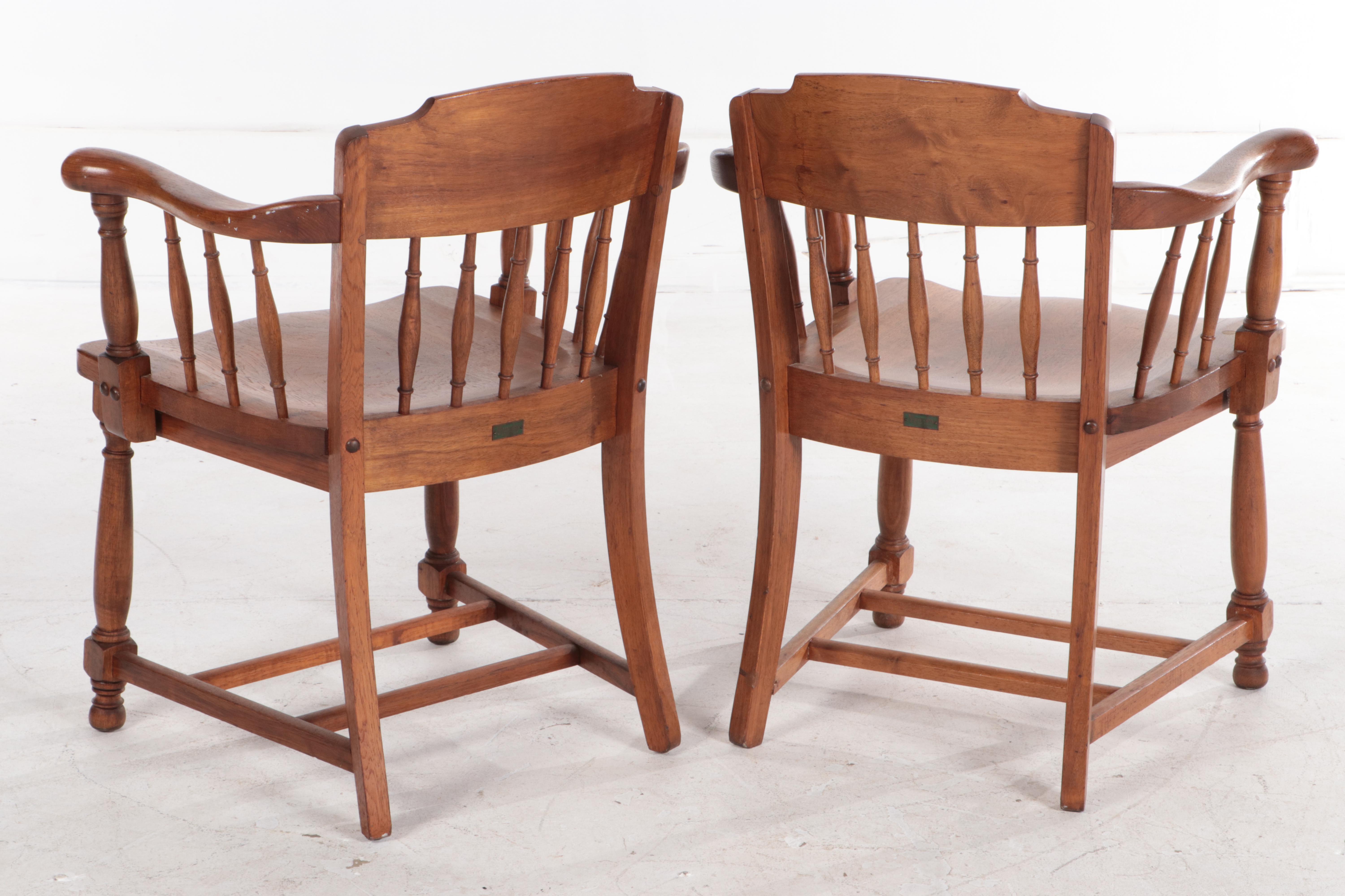 Six Murphy Chair Co. of Owensboro, Kentucky Walnut Spindle-Back Armchairs